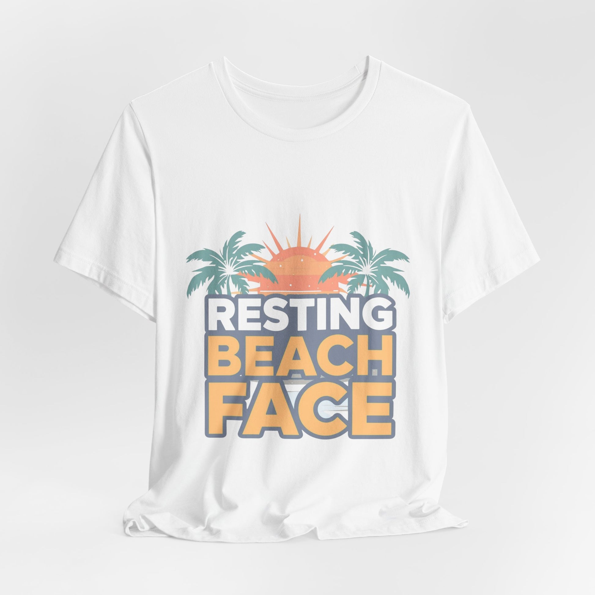 Resting Beach Face white graphic tee ghost mannequin view — Leela's Ink


