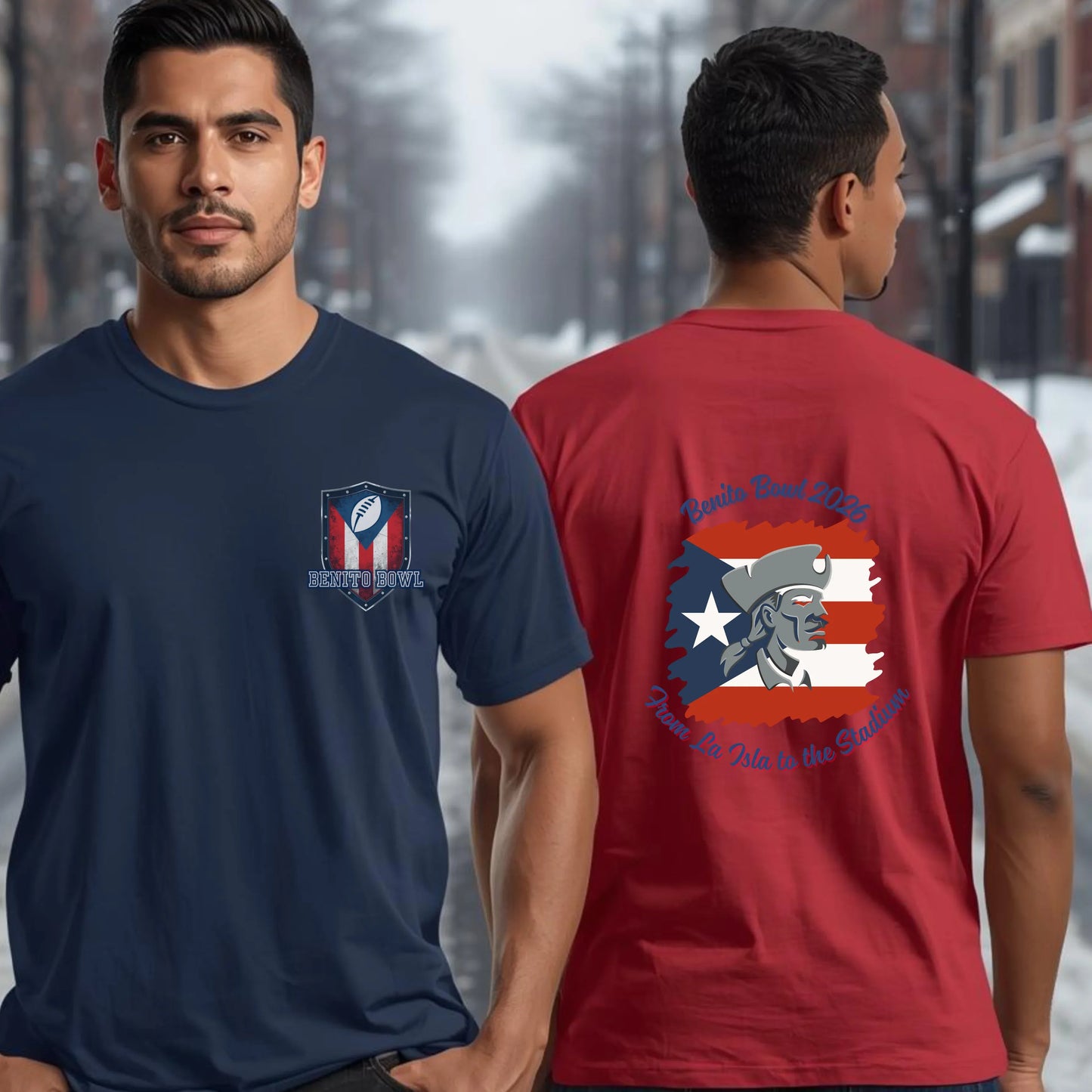 Benito Bowl 2026 Tee — Shield Front, La Isla Back Leela's Ink