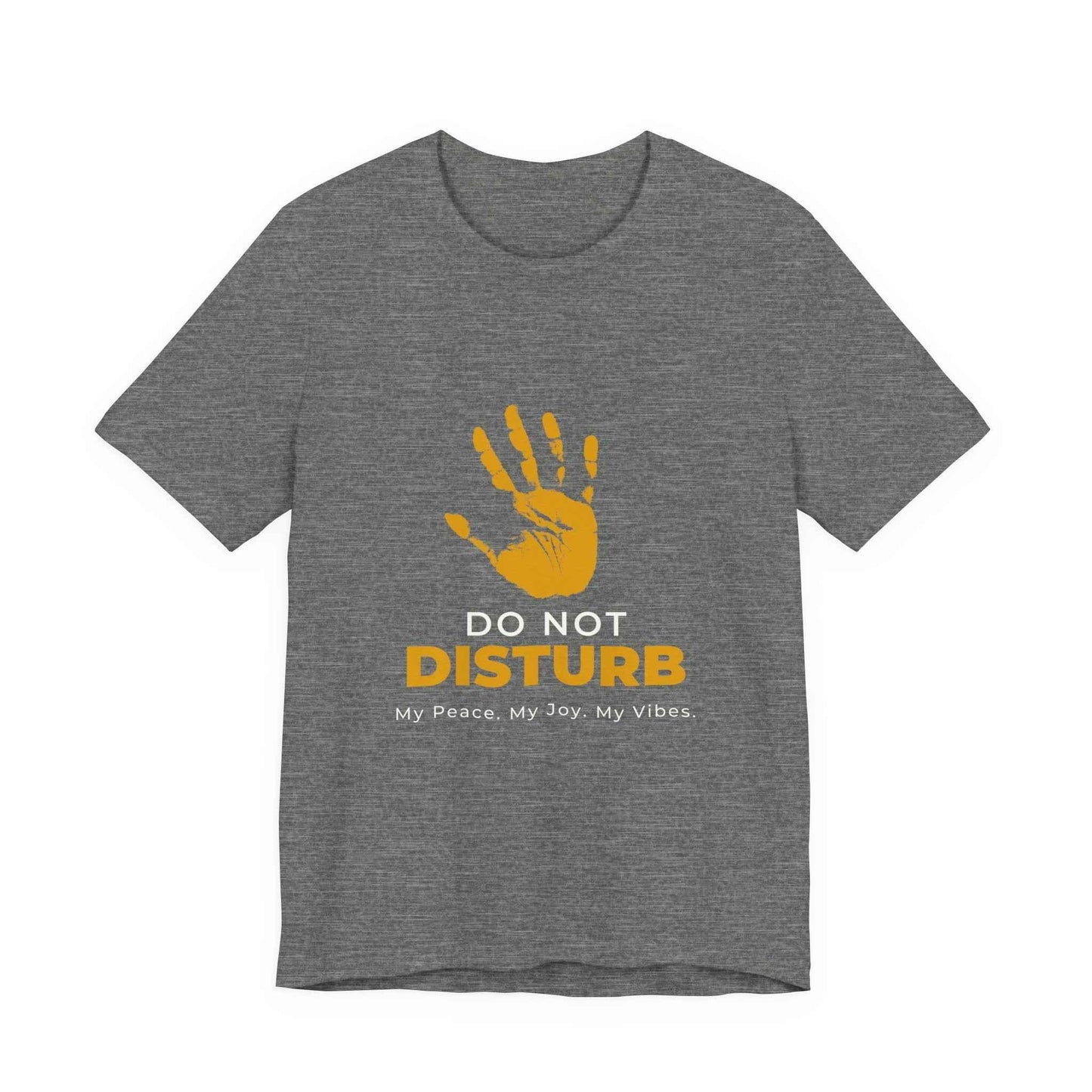 Do Not Disturb Graphic Tee – Yellow Handprint Self-Care Statement Shirt