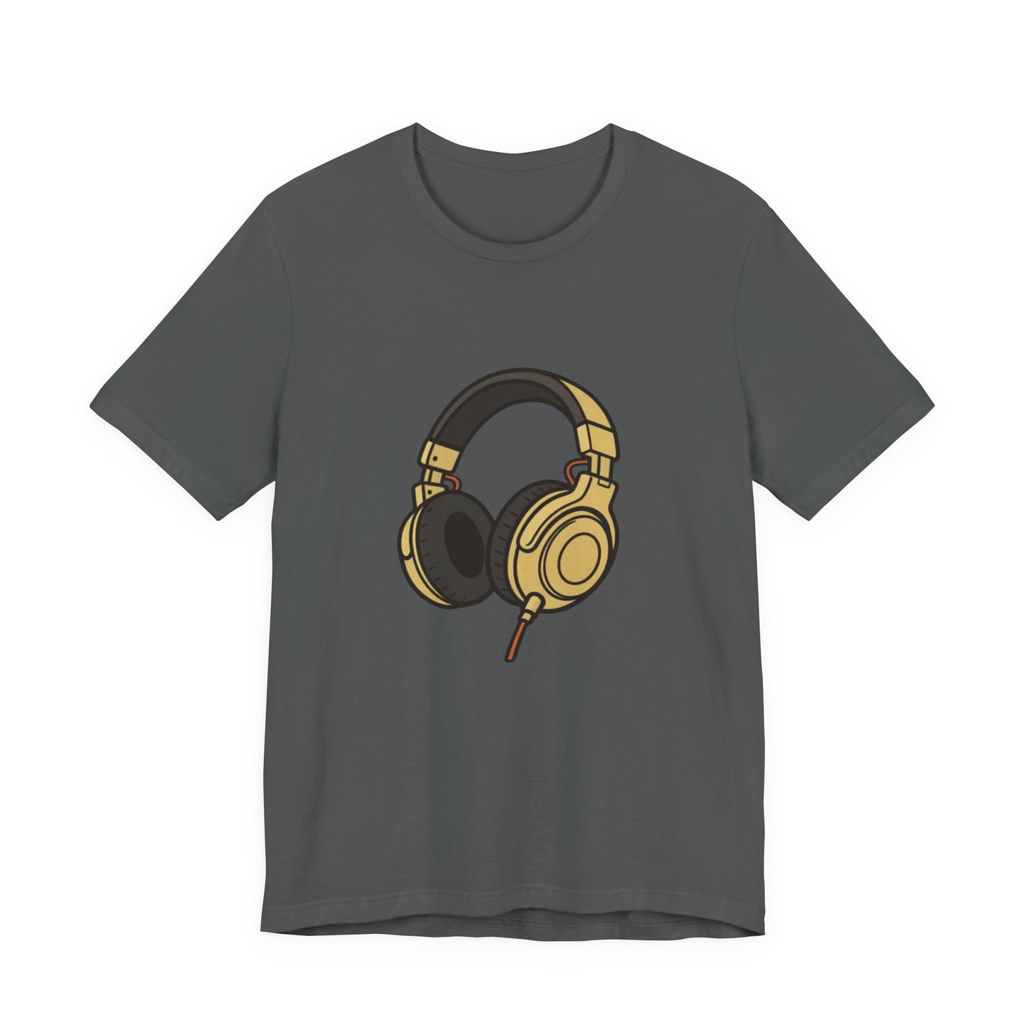 Headphones Graphic Tee — Gold DJ Music T‑Shirt