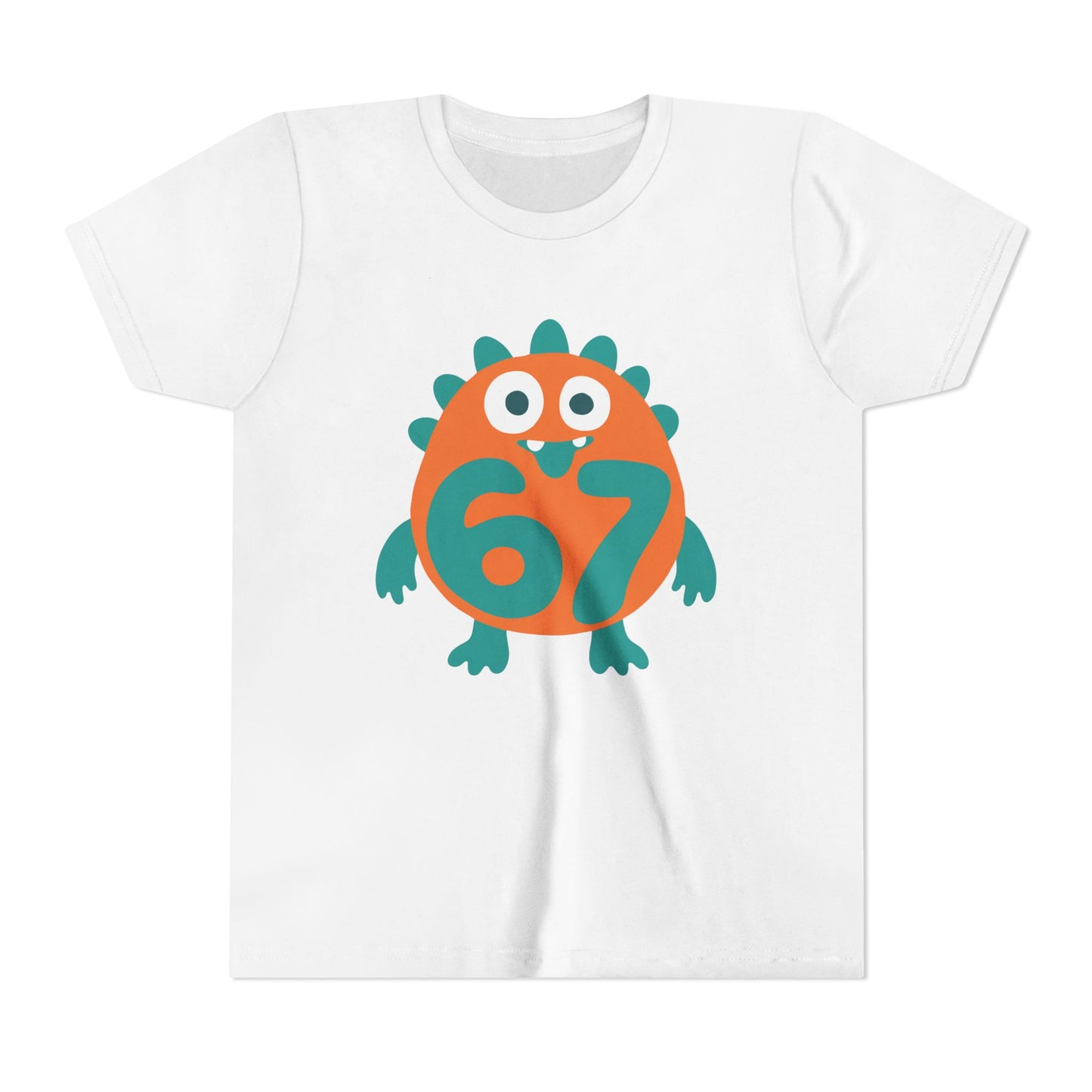 Kids 6/7 Monster T-Shirt flat lay in White