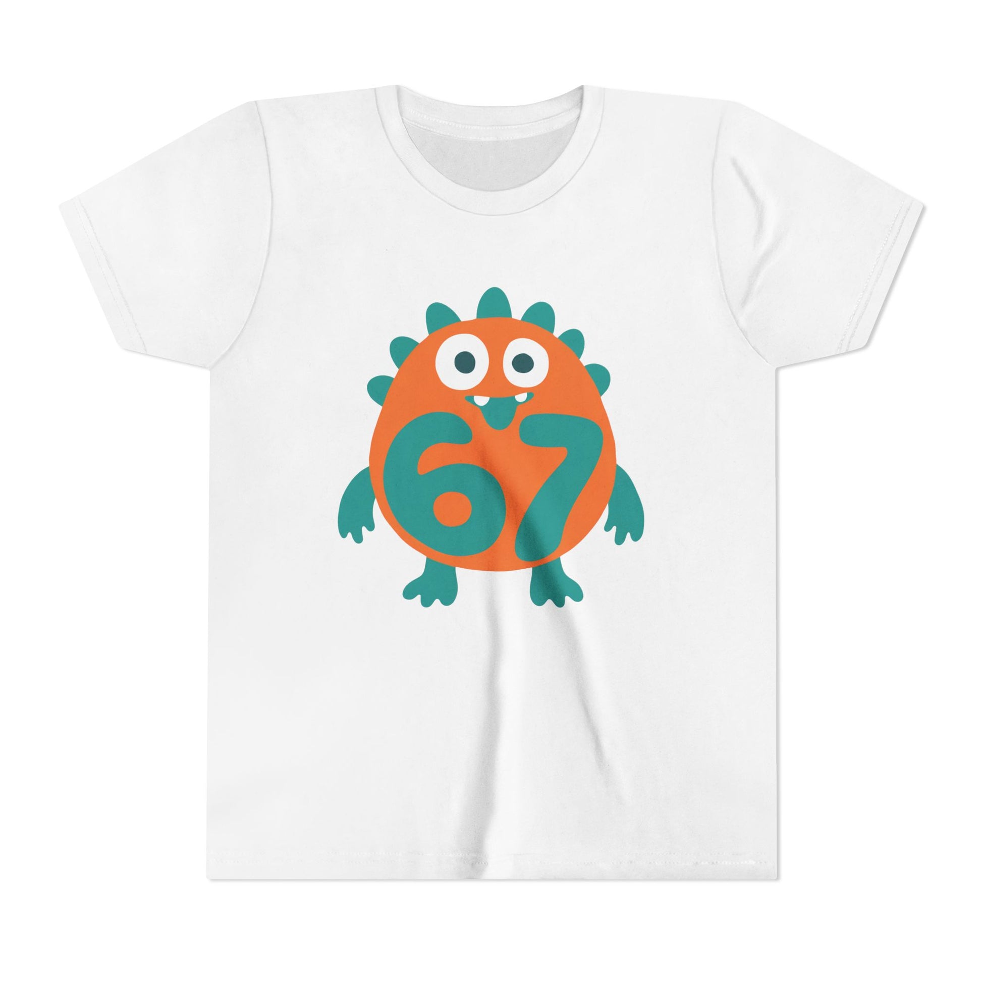 Kids 6/7 Monster T-Shirt flat lay in White