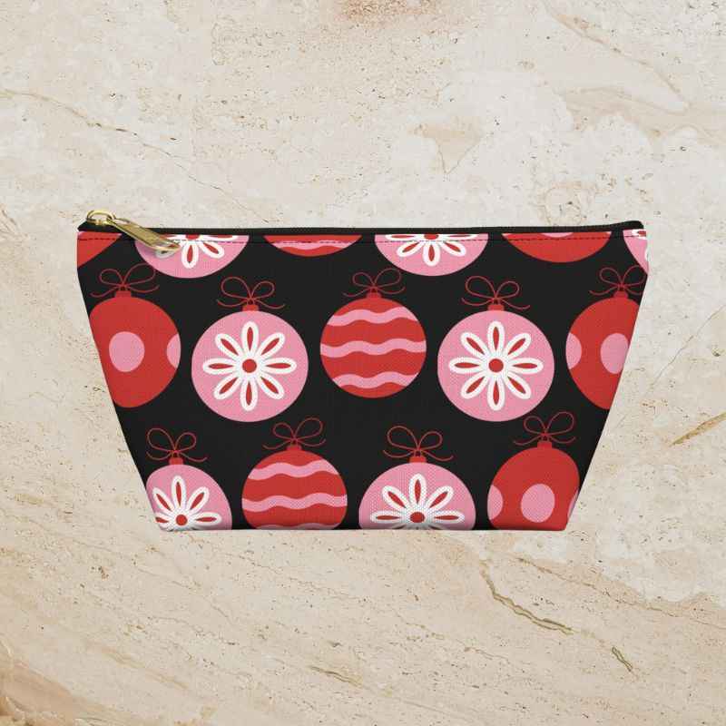 Retro Holiday Ornaments Accessory Pouch