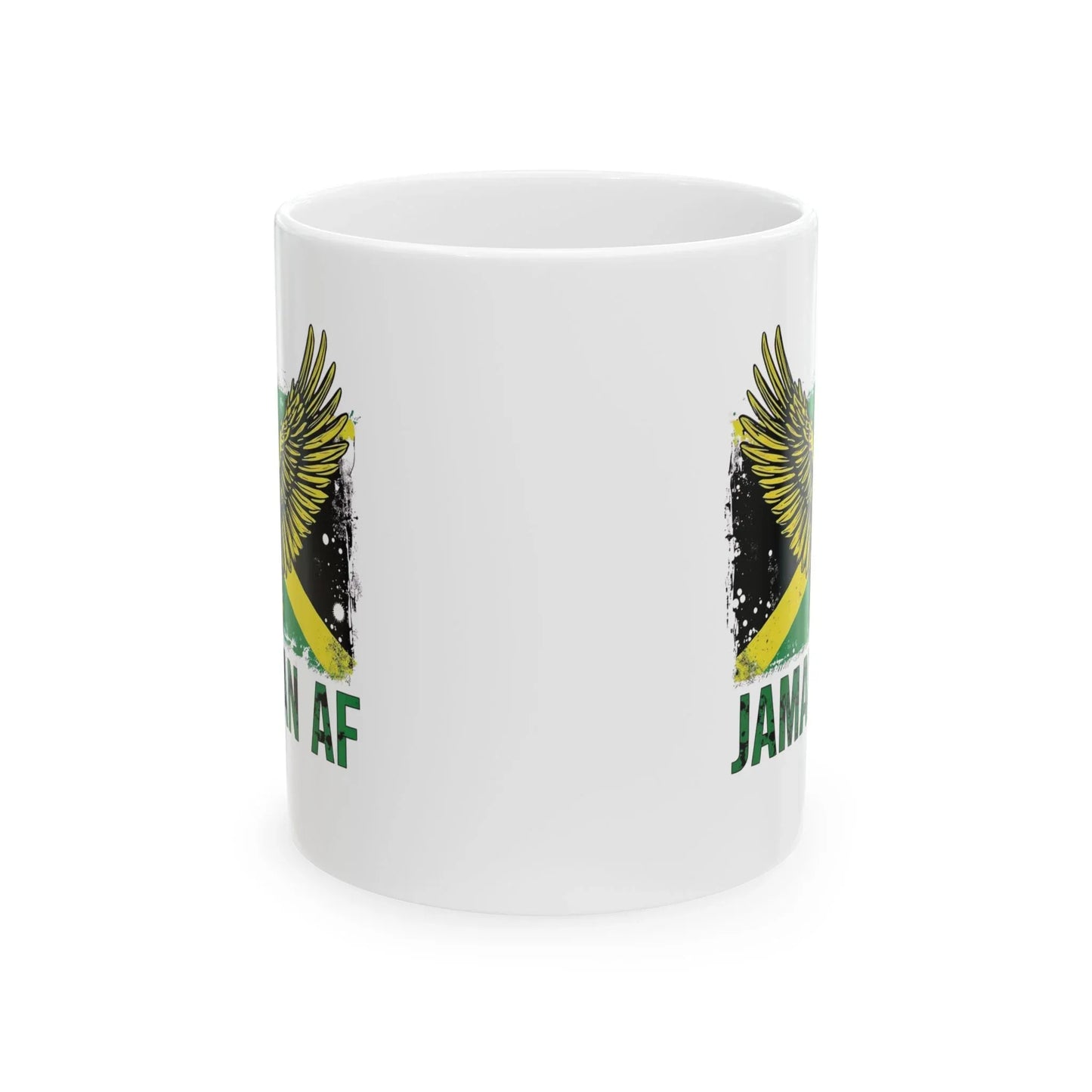 Jamaican AF Ceramic Mug – Jamaica Flag & Eagle Coffee Cup (11oz) Leela's Ink