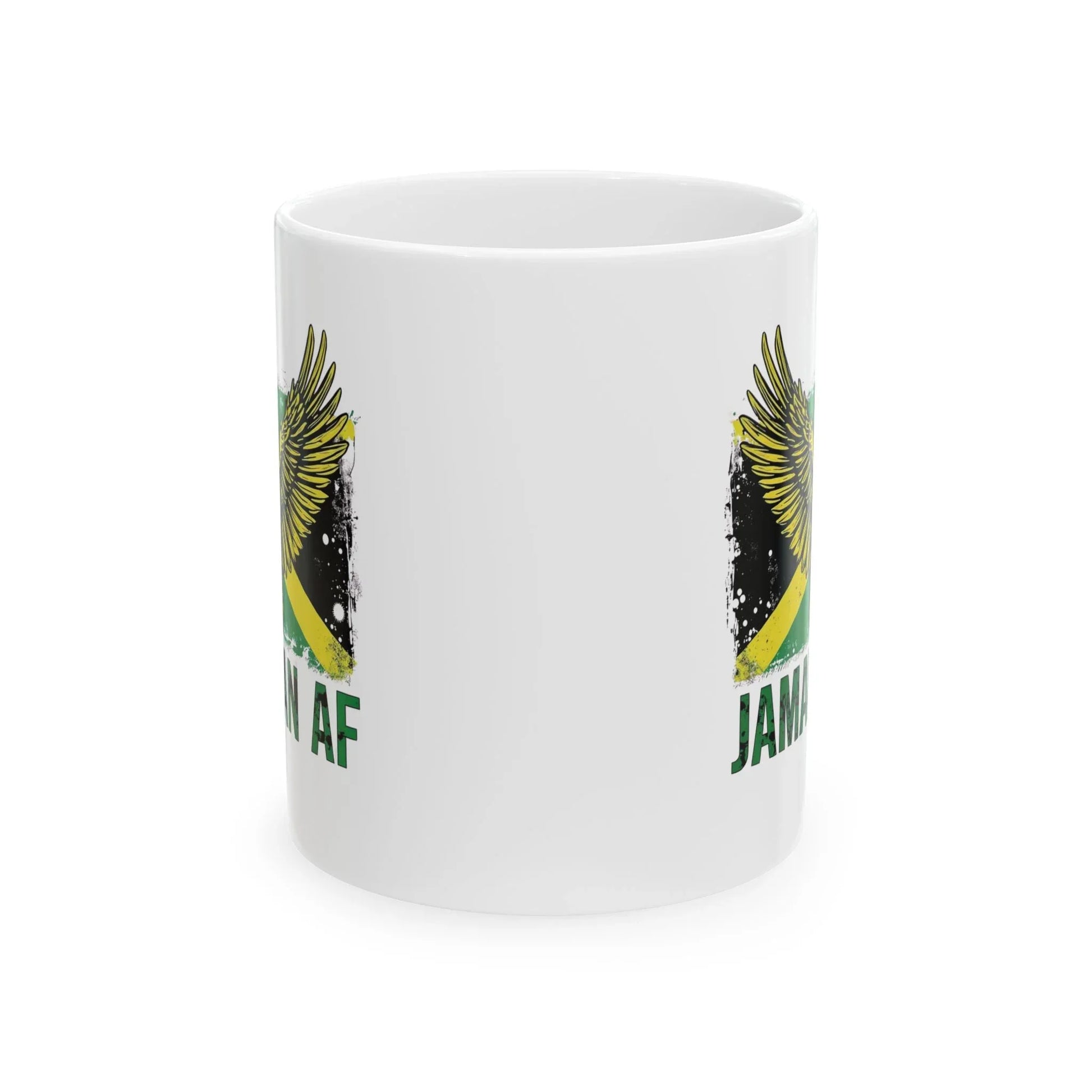 Jamaican AF Ceramic Mug – Jamaica Flag & Eagle Coffee Cup (11oz) Leela's Ink