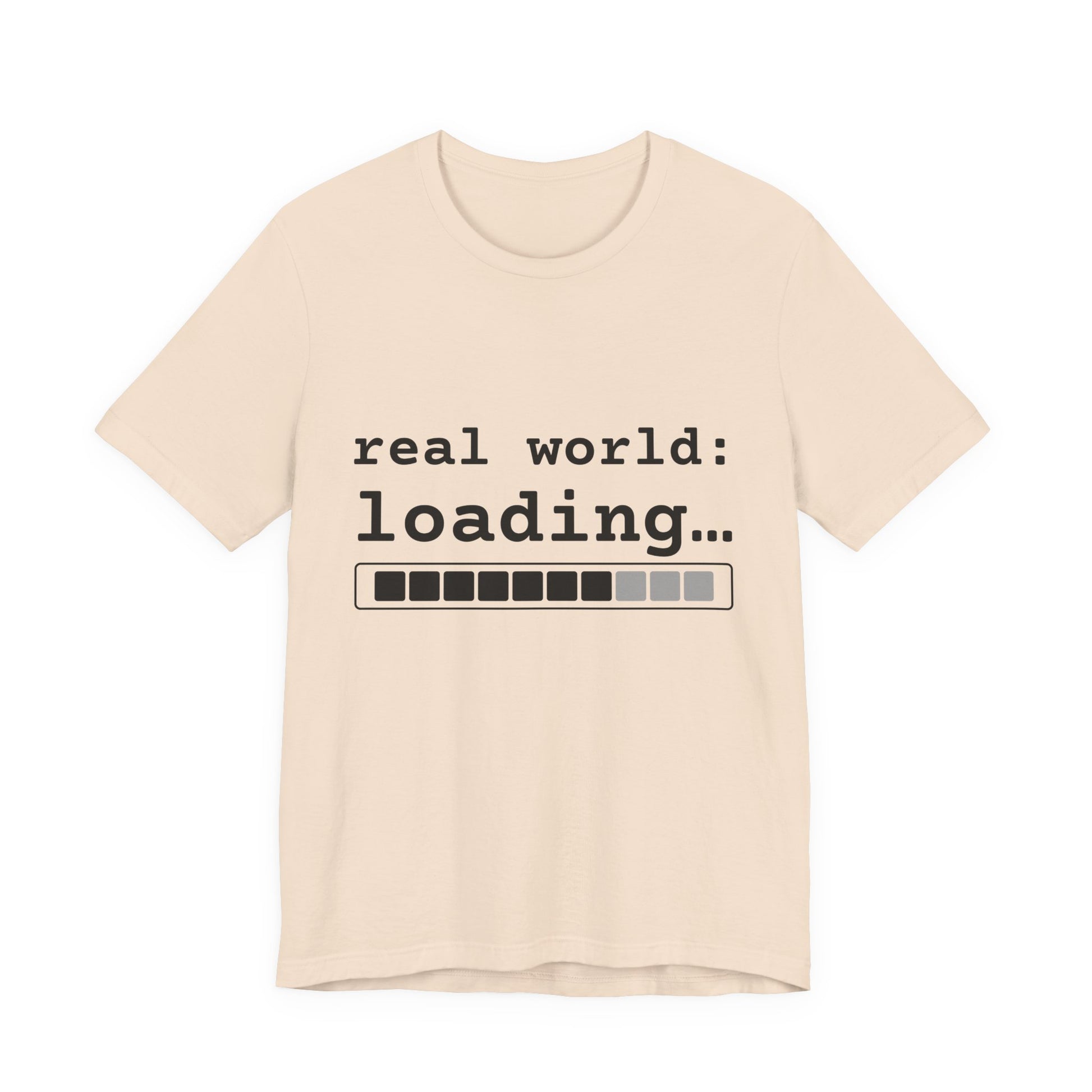 Soft Cream real world loading progress bar graphic tee flat lay — graduation gift streetwear