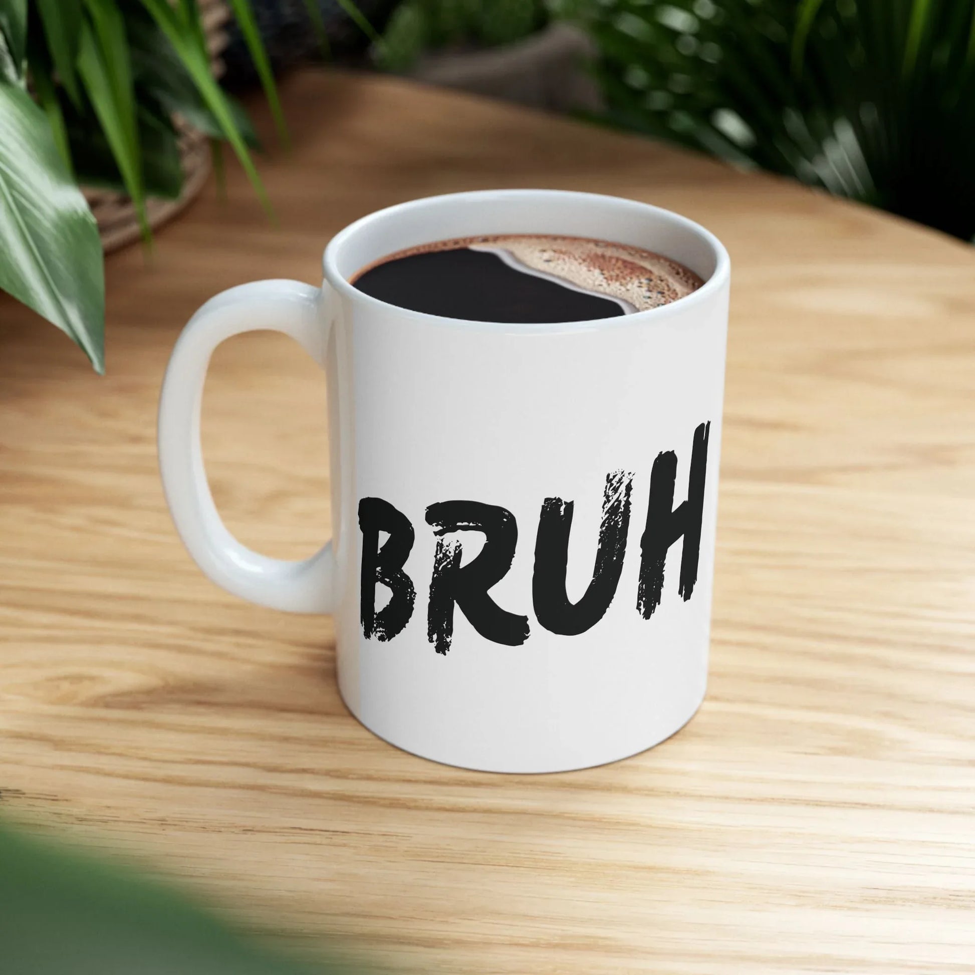 Funny Ceramic Mug – Bold Brush Script “Bruh Really?” Coffee Cup (11oz) Leela's Ink