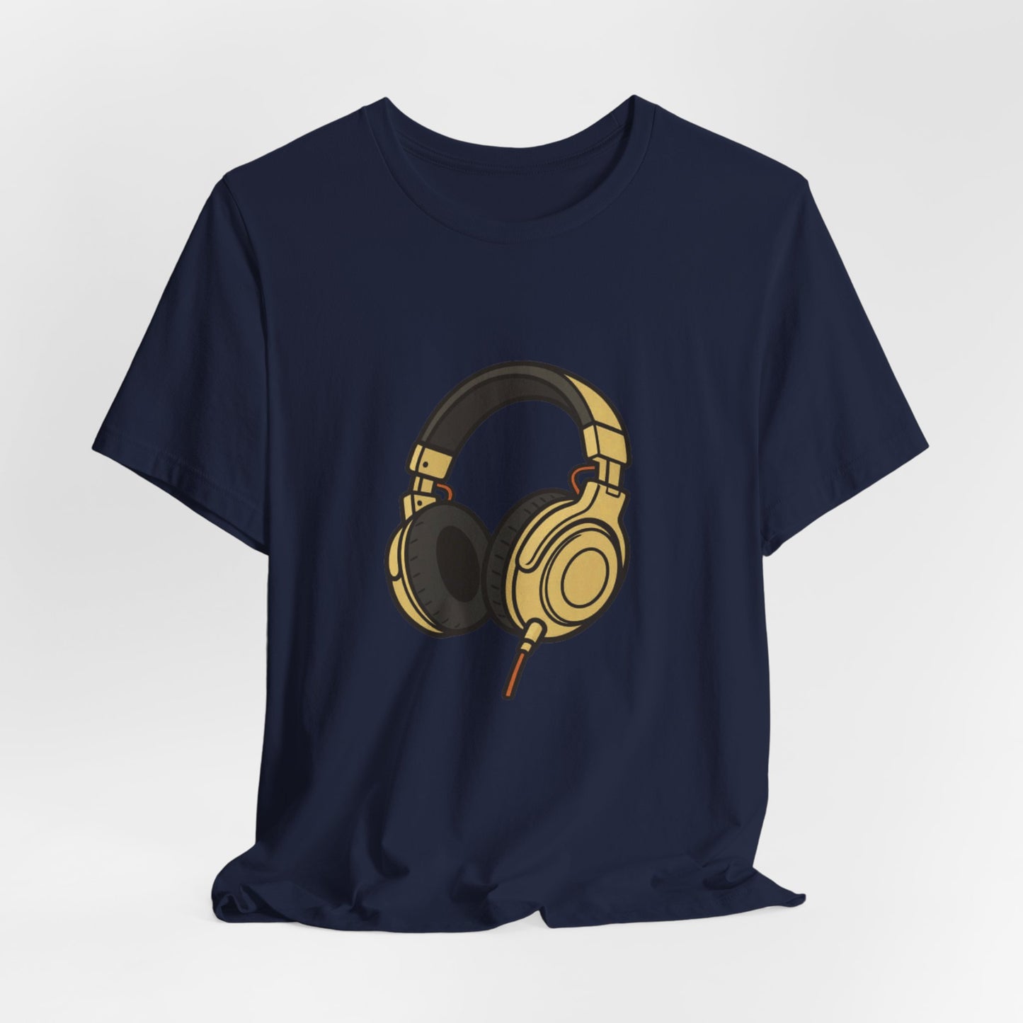 Headphones Graphic Tee — Gold DJ Music T‑Shirt