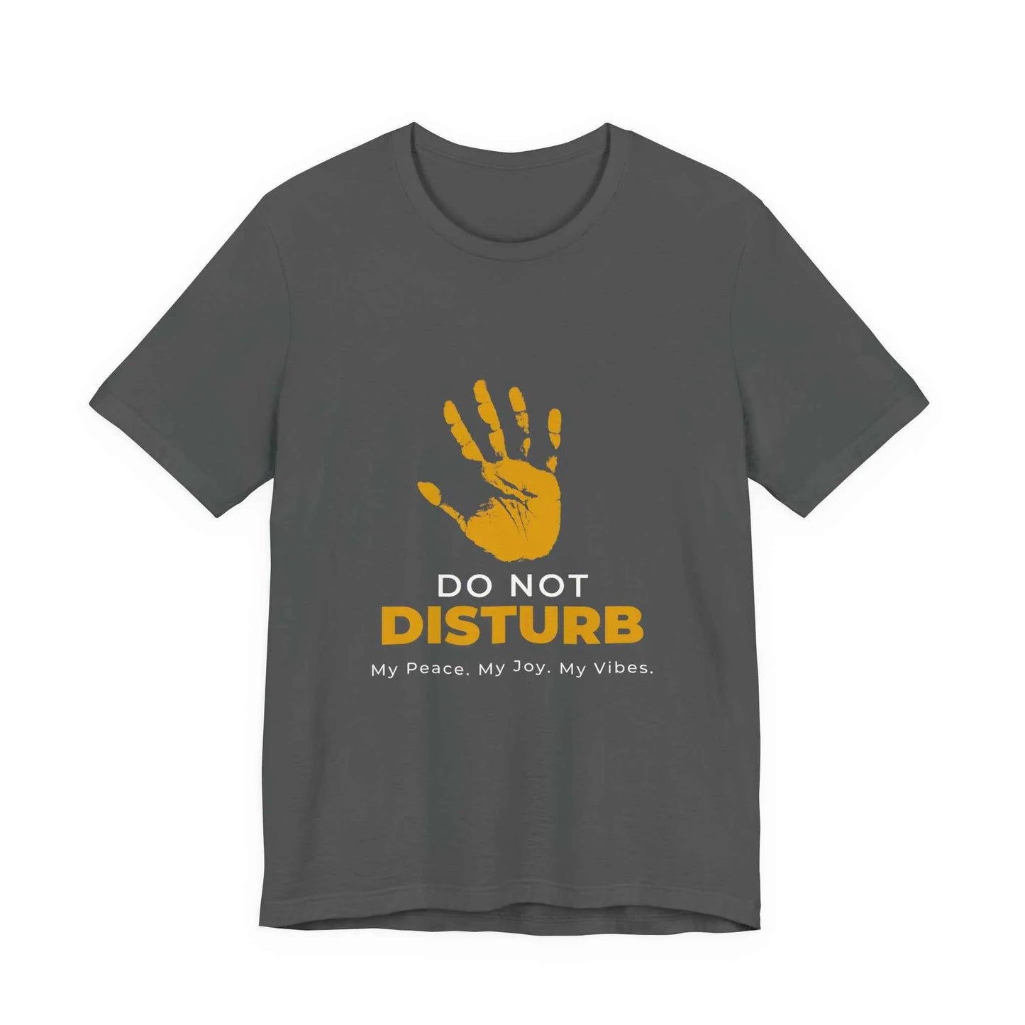Do Not Disturb Graphic Tee – Yellow Handprint Self-Care Statement Shirt