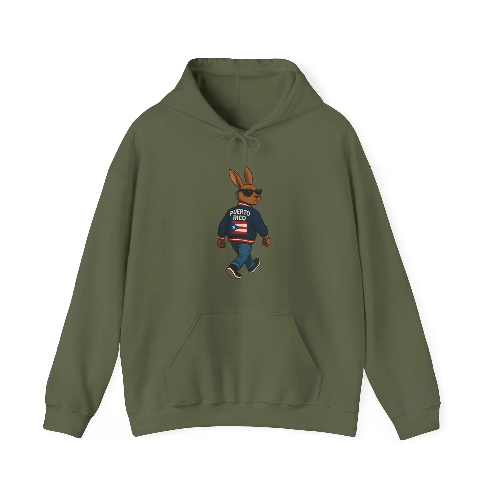 Rabbit Streetwear Hoodie — 'Puerto Rico' Sweater Graphic Pullover Printify