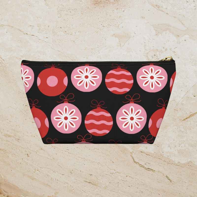 Retro Holiday Ornaments Accessory Pouch