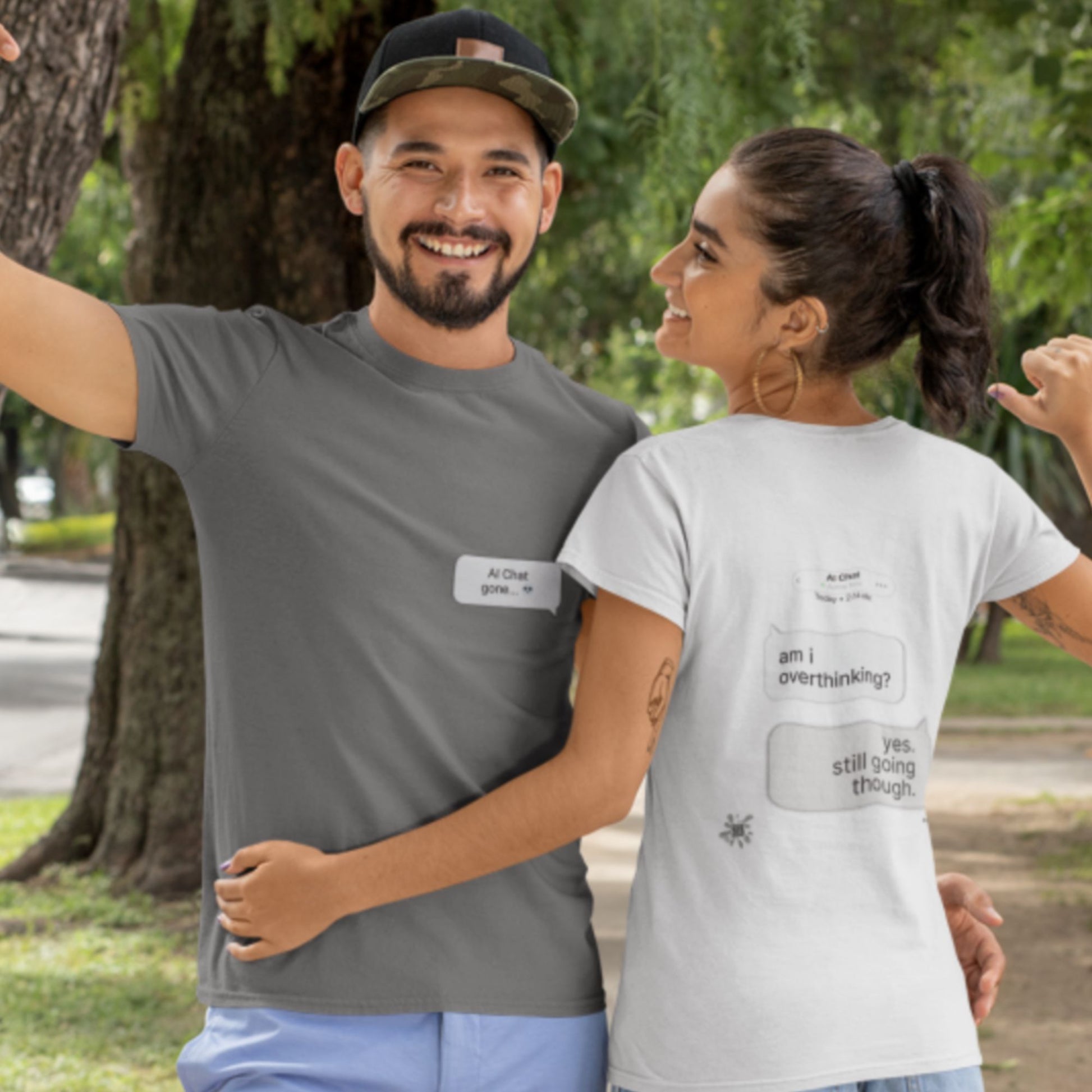 Chat Gone Wild Streetwear Graphic Tee — "am i overthinking? yes. still going though."