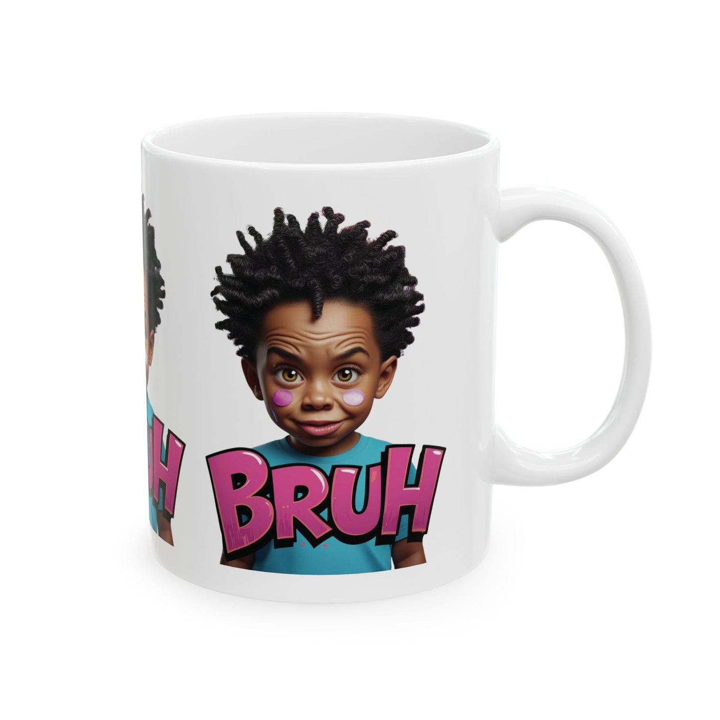 Bruh Kid Ceramic Mug – Funny Cartoon Character Coffee Cup (11oz)