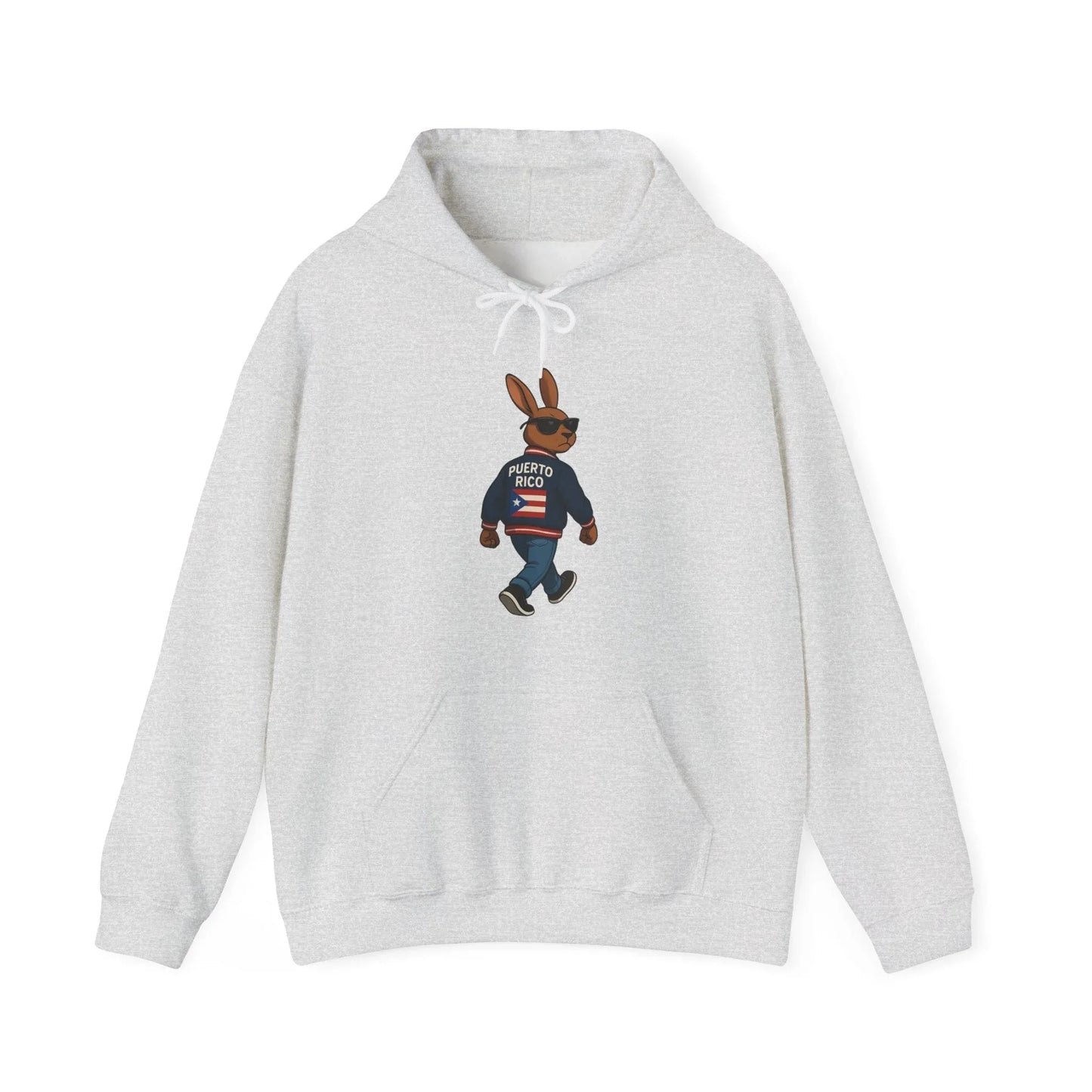 Rabbit Streetwear Hoodie — 'Puerto Rico' Sweater Graphic Pullover Printify