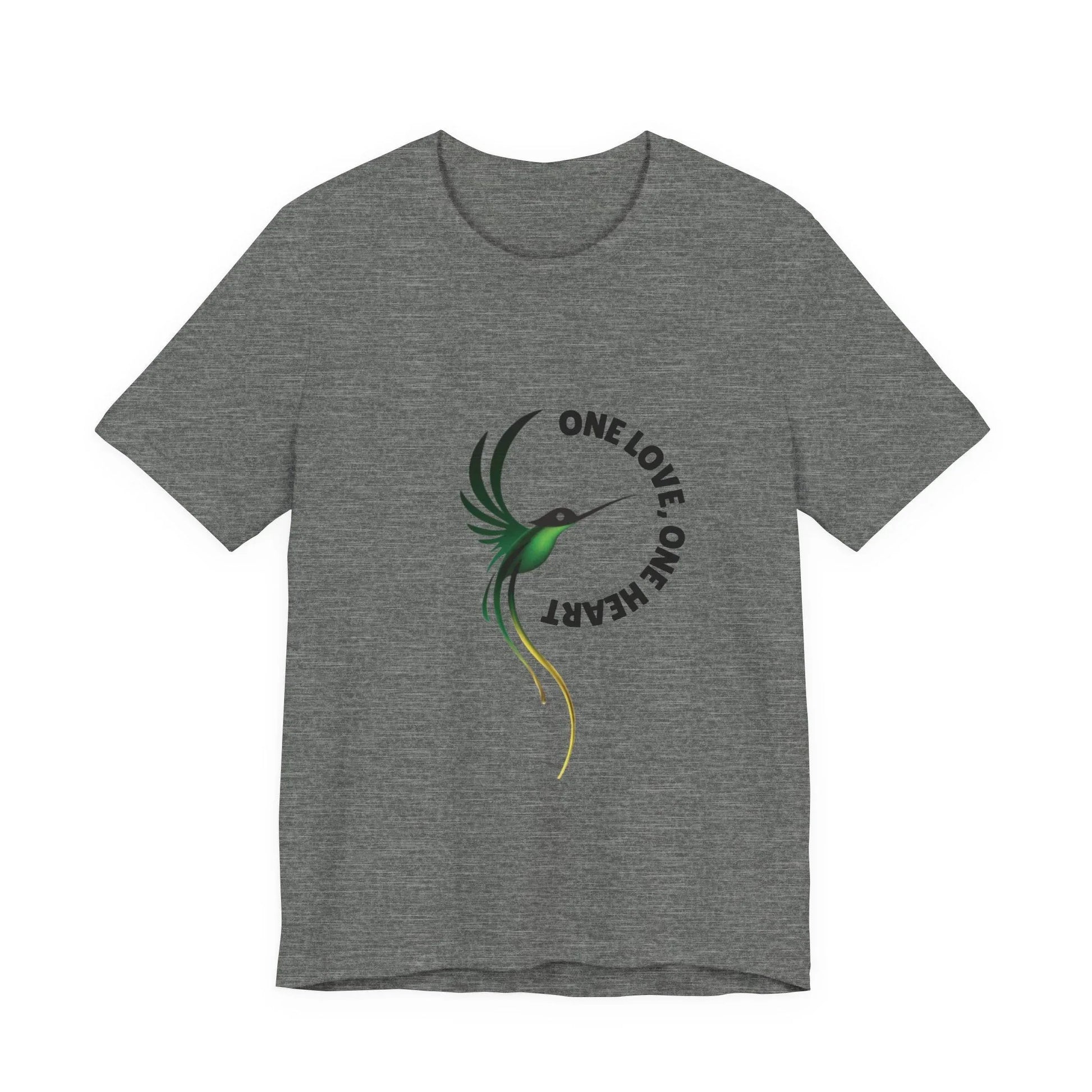 T-Shirt — Hummingbird "One Love, One Heart" Peace Graphic Tee Leela's Ink