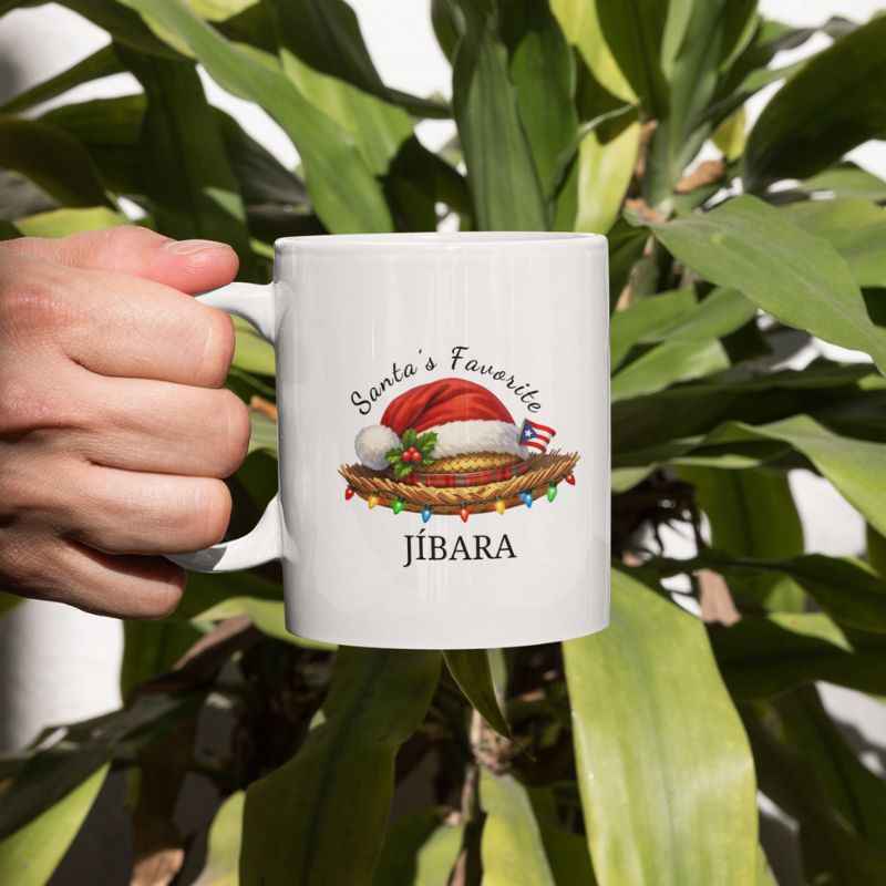Santa’s Favorite Jíbara & Jíbaro Christmas Mug Set of 2
