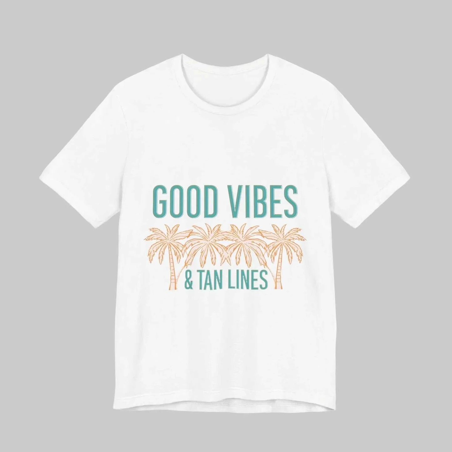 Good Vibes & Palm Lines white unisex graphic tee — Leela's Ink
