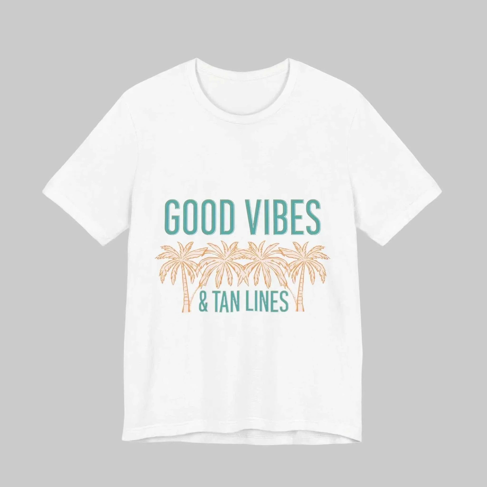 Good Vibes & Palm Lines white unisex graphic tee — Leela's Ink
