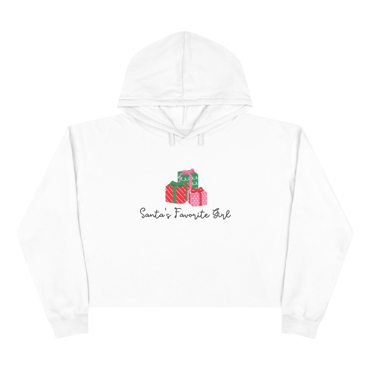Santa's Favorite Girl Cropped Hoodie — Festive Christmas Gift Sweatshirt