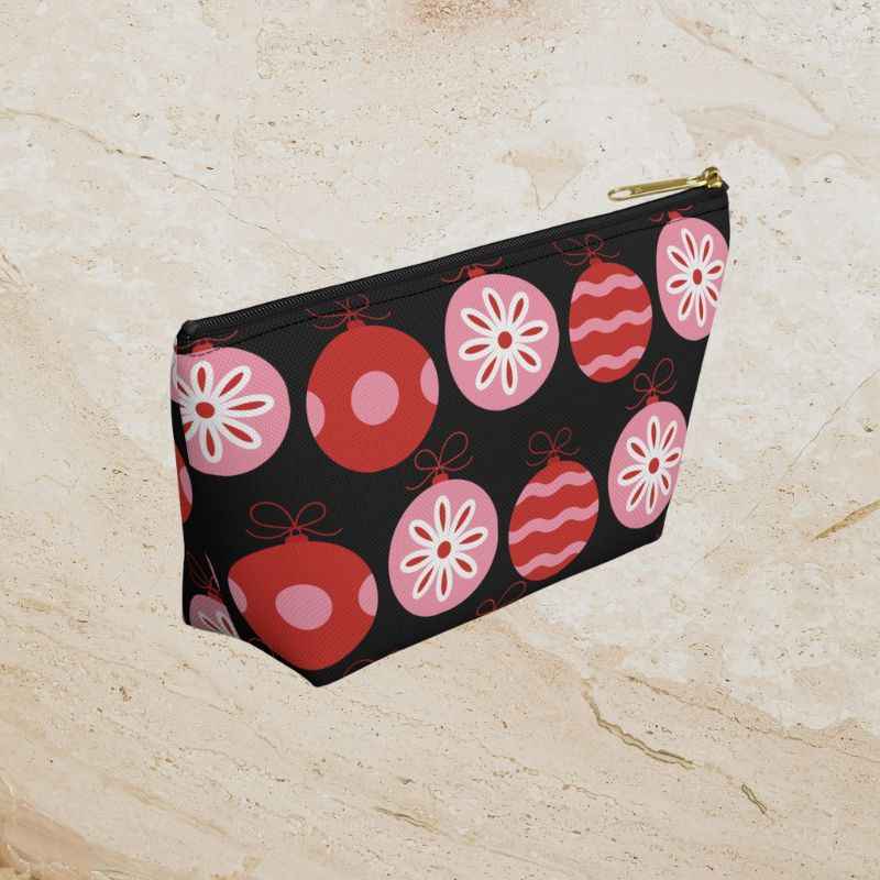 Retro Holiday Ornaments Accessory Pouch