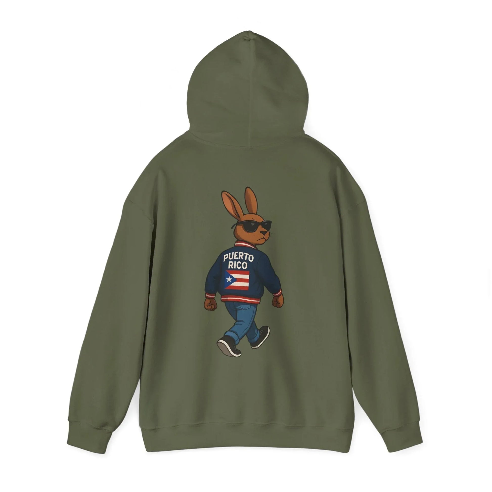 Puerto Rico Bunny Hoodie — Cool Cartoon Puerto Rican Flag Sweatshirt Printify