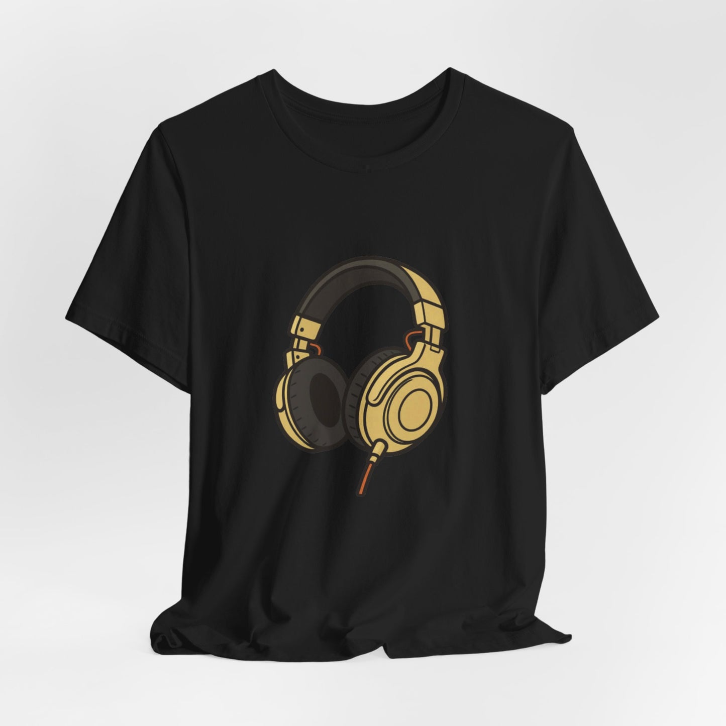 Headphones Graphic Tee — Gold DJ Music T‑Shirt
