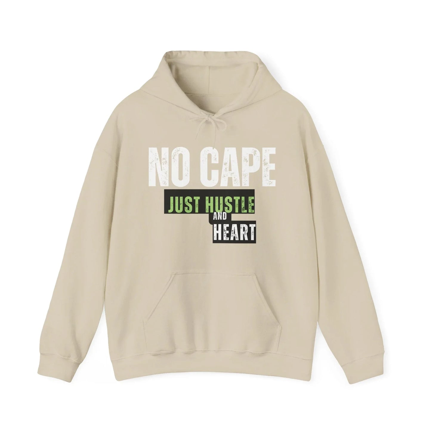 Hoodie — “Just Hustle and Heart” Motivational Pullover Printify
