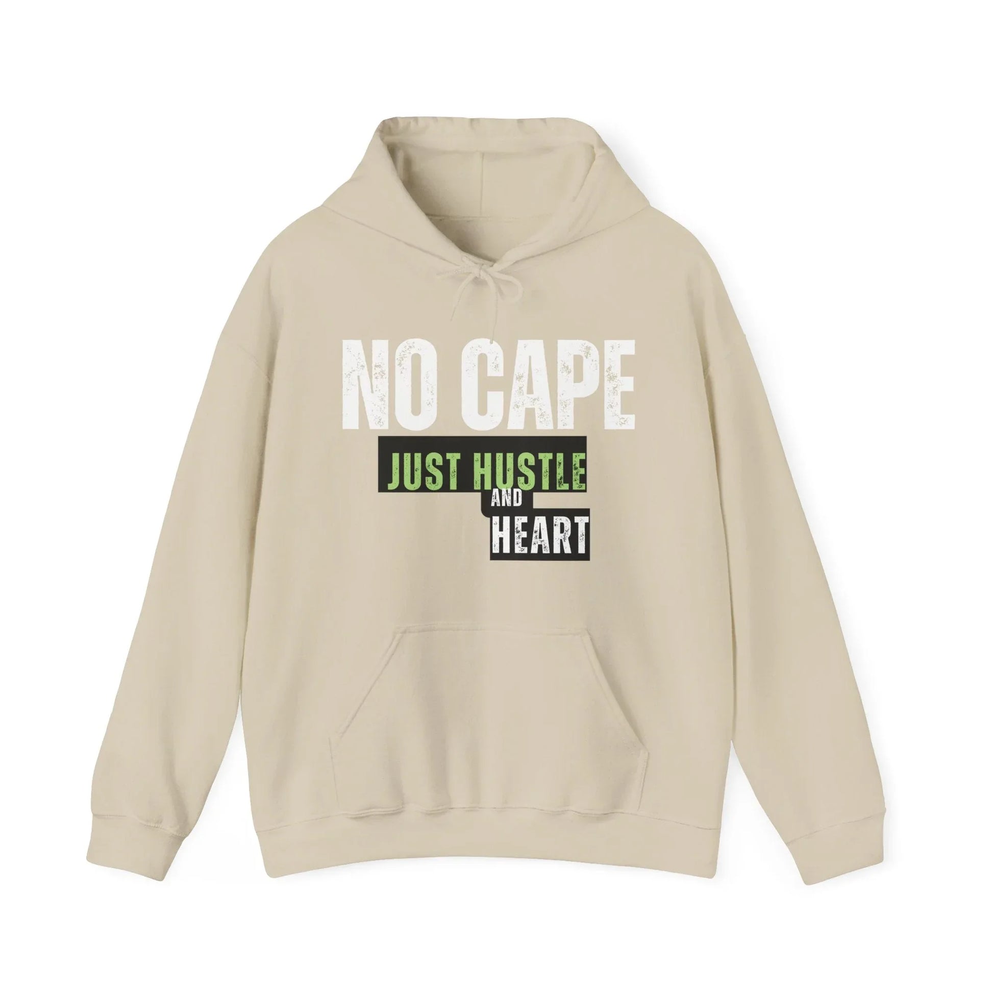 Hoodie — “Just Hustle and Heart” Motivational Pullover Printify