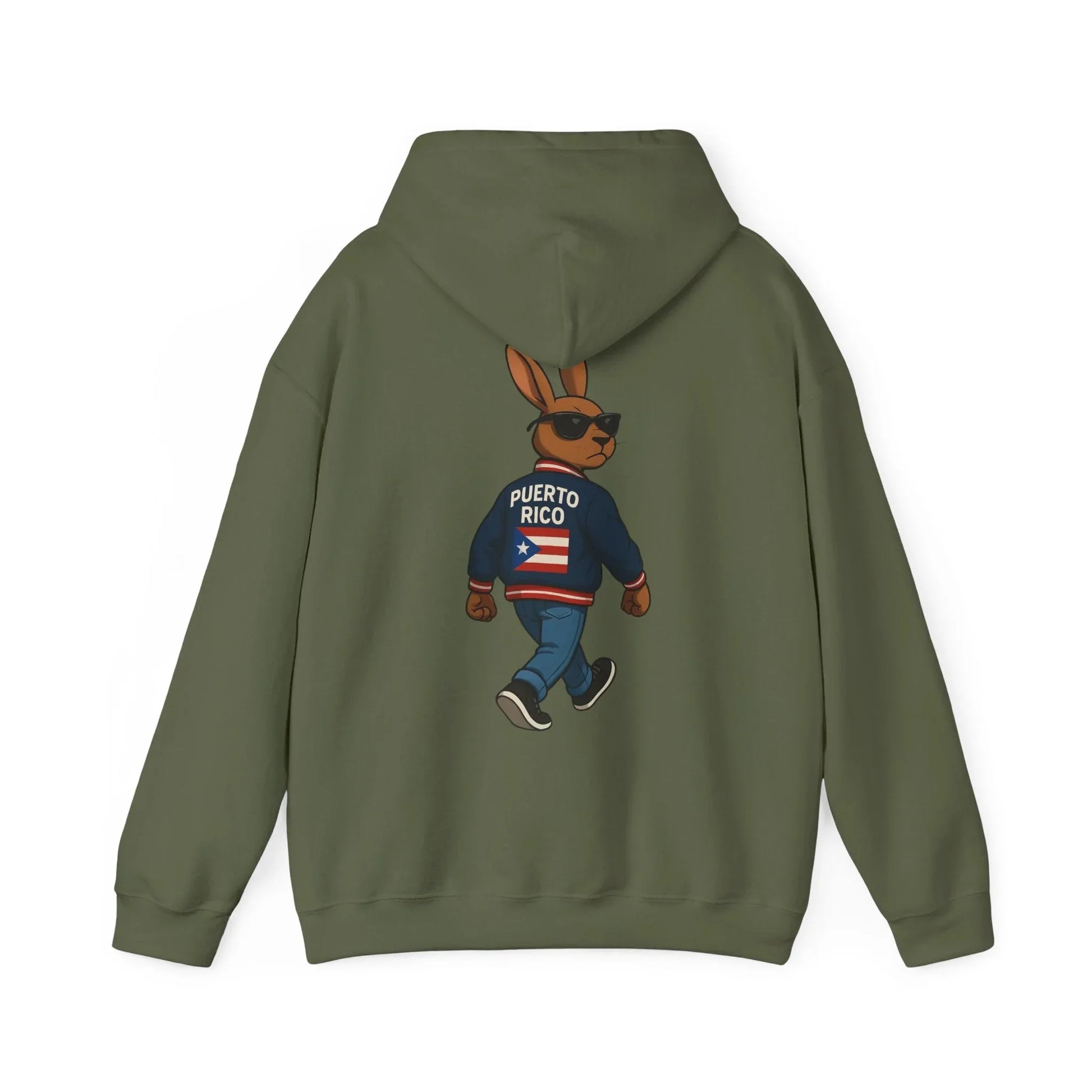 Puerto Rico Bunny Hoodie — Cool Cartoon Puerto Rican Flag Sweatshirt Printify