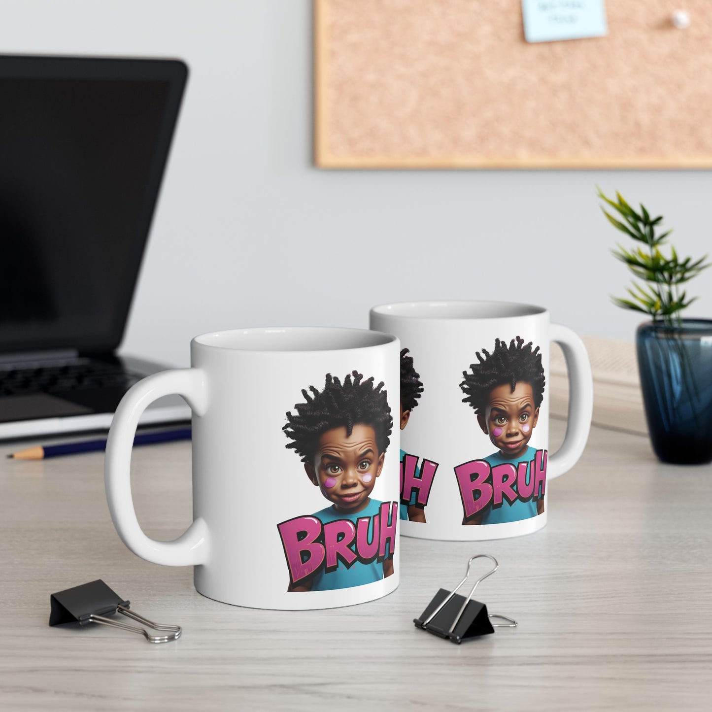 Bruh Kid Ceramic Mug – Funny Cartoon Character Coffee Cup (11oz)