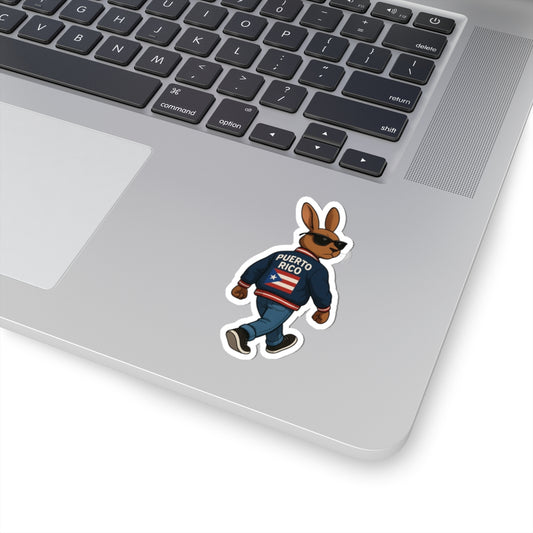 Puerto Rico Bunny Sticker – Cool Bunny with Jacket Kiss‑Cut Vinyl Decal