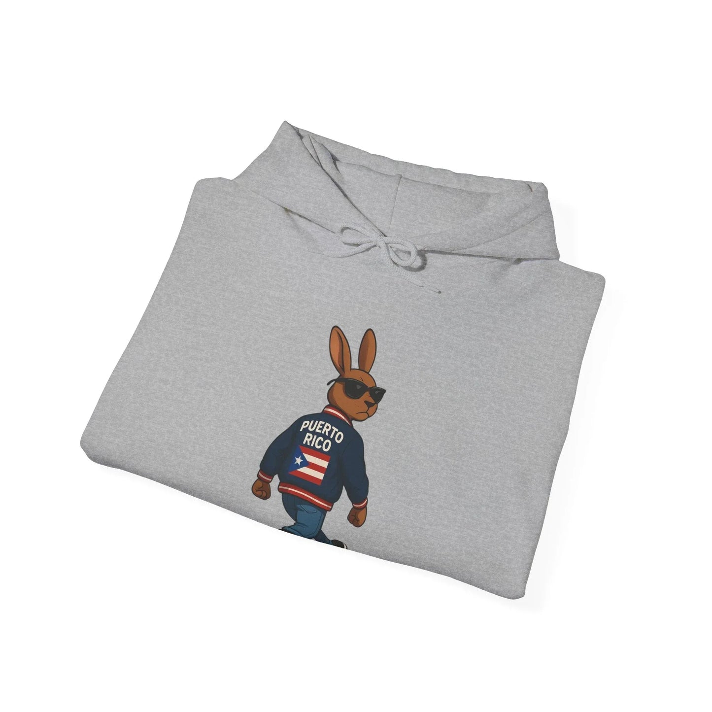 Rabbit Streetwear Hoodie — 'Puerto Rico' Sweater Graphic Pullover Printify