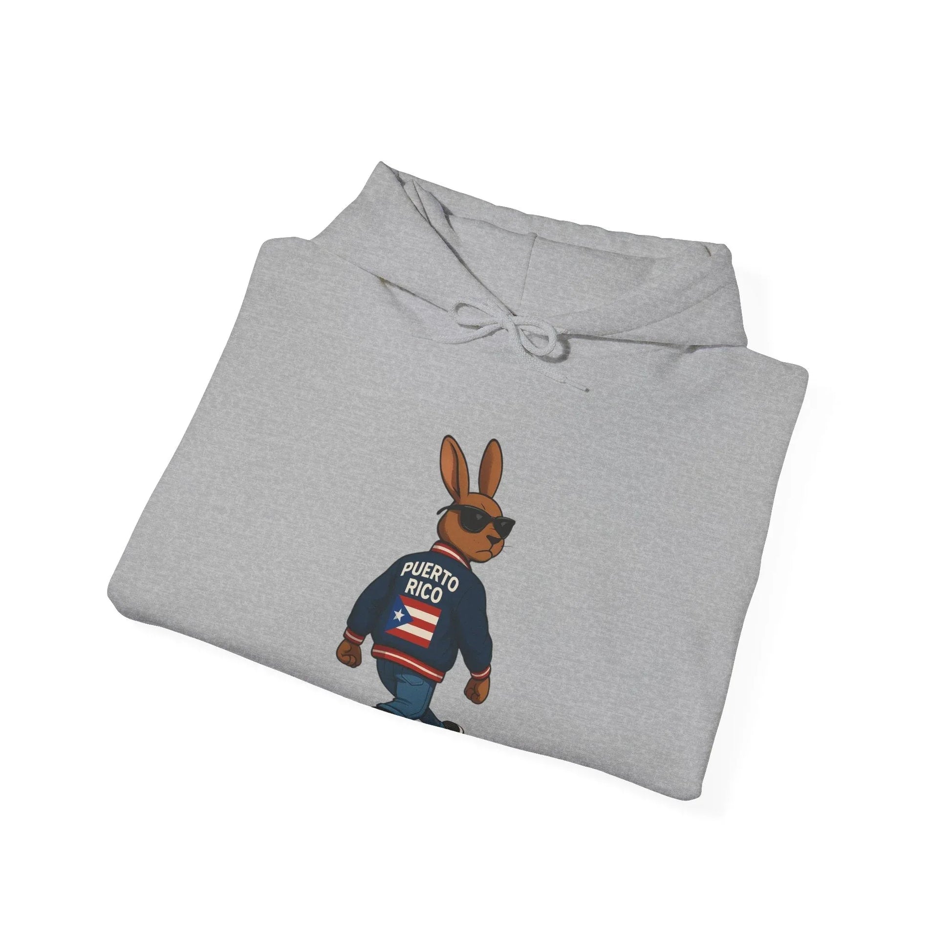 Rabbit Streetwear Hoodie — 'Puerto Rico' Sweater Graphic Pullover Printify