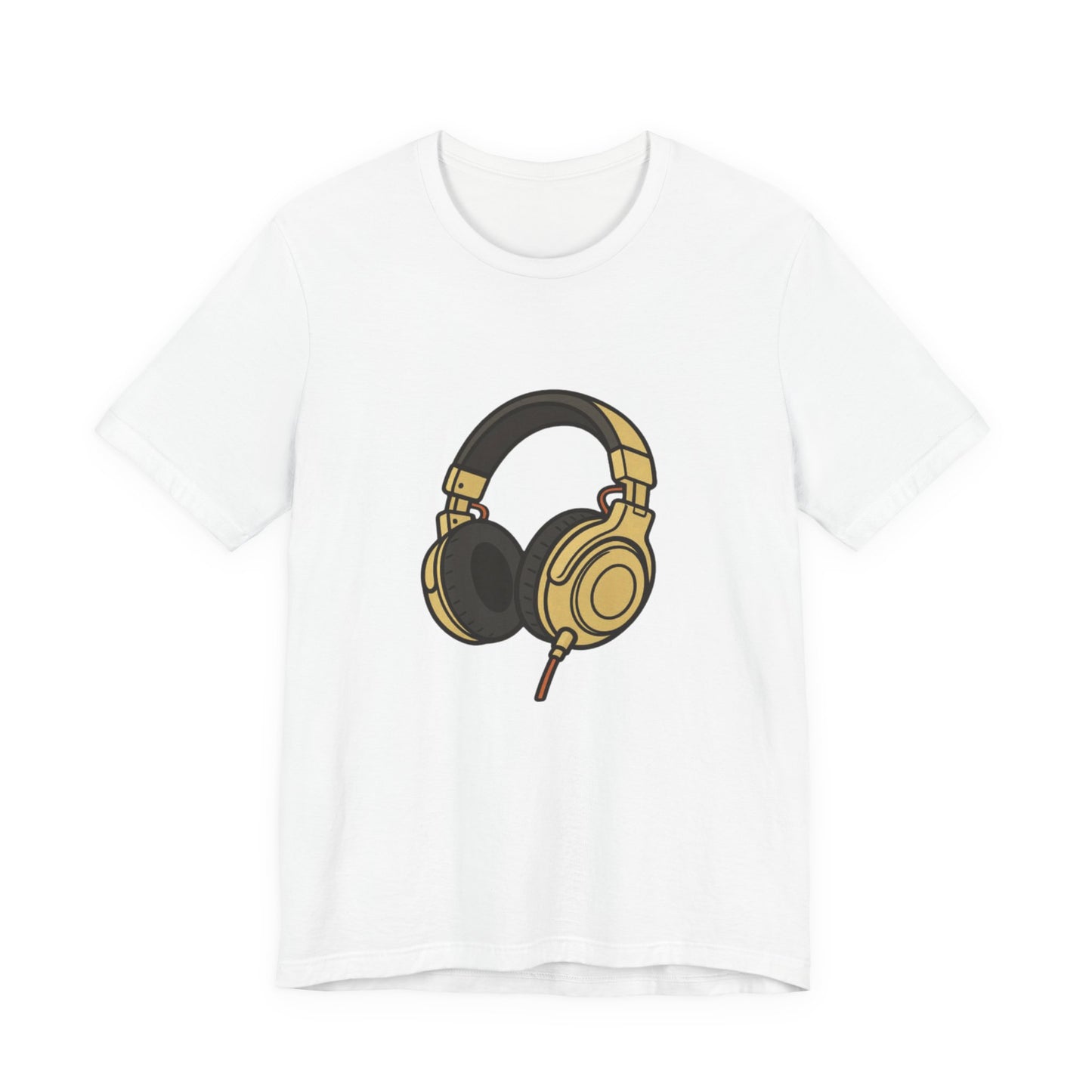 Headphones Graphic Tee — Gold DJ Music T‑Shirt