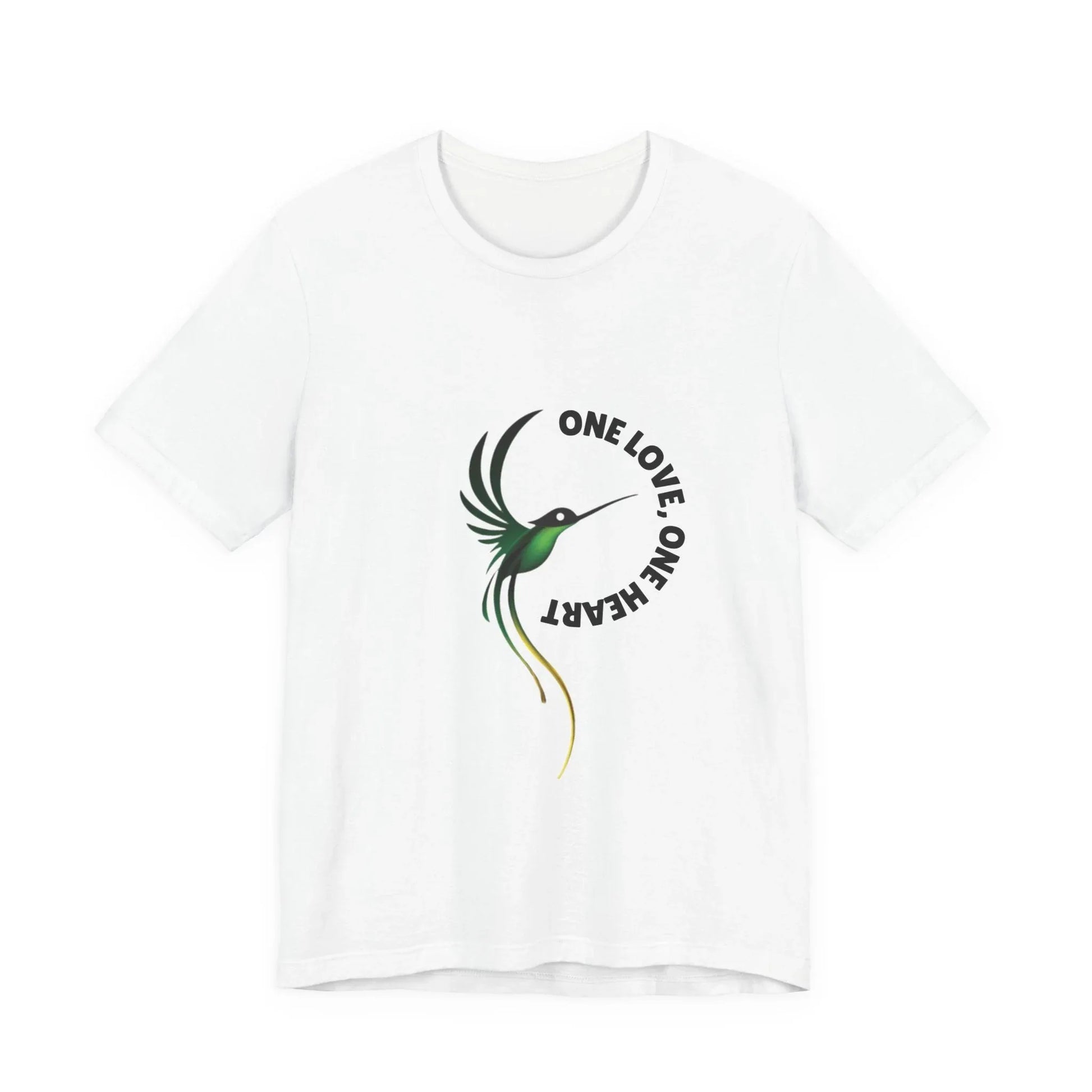 T-Shirt — Hummingbird "One Love, One Heart" Peace Graphic Tee Leela's Ink