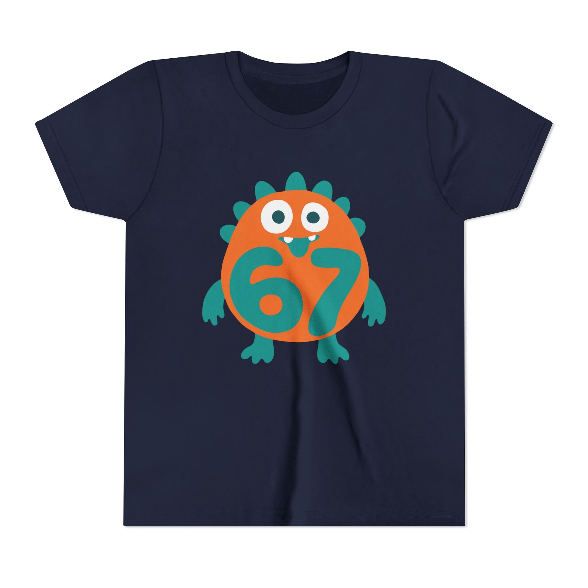 Kids 6/7 Monster T-Shirt flat lay in Navy