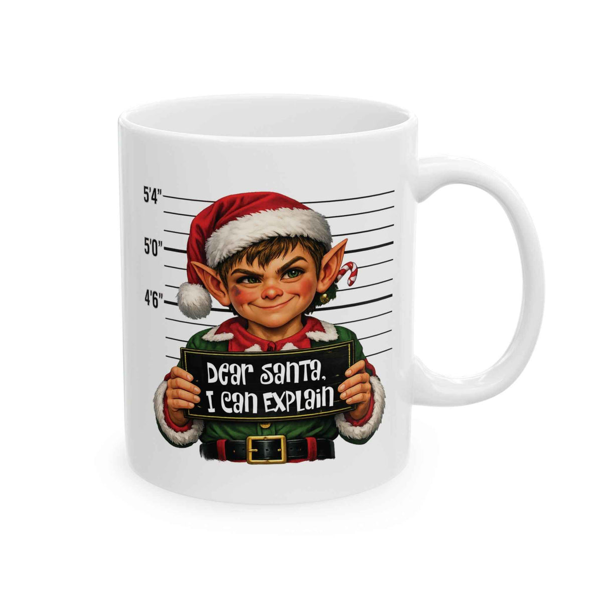 “Dear Santa, I Can Explain” Christmas Elf Mug – 11 oz