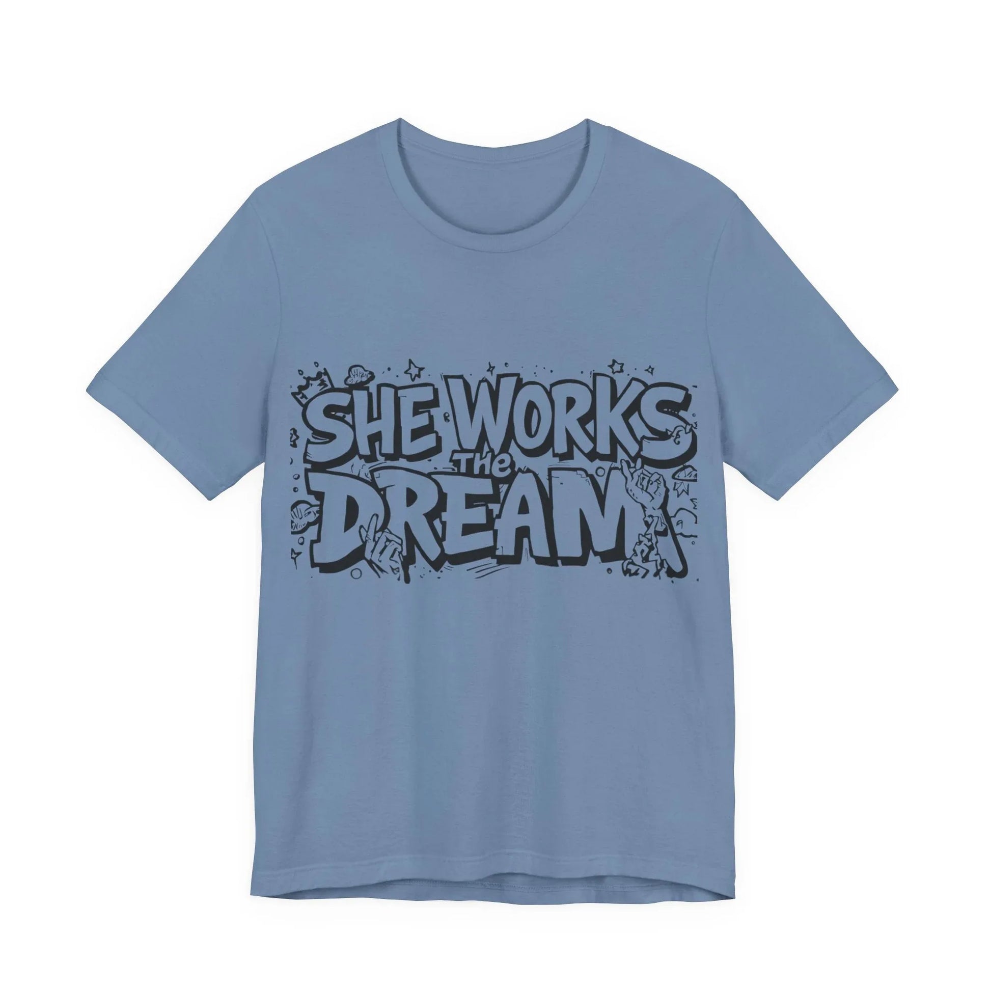 She Works the Dream Tee - Black & Transparent Leela's Ink