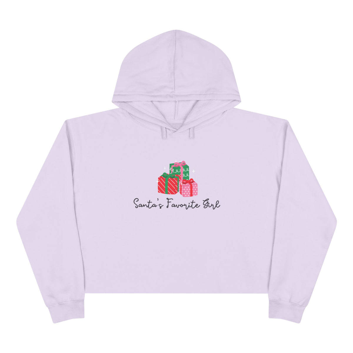 Santa's Favorite Girl Cropped Hoodie — Festive Christmas Gift Sweatshirt