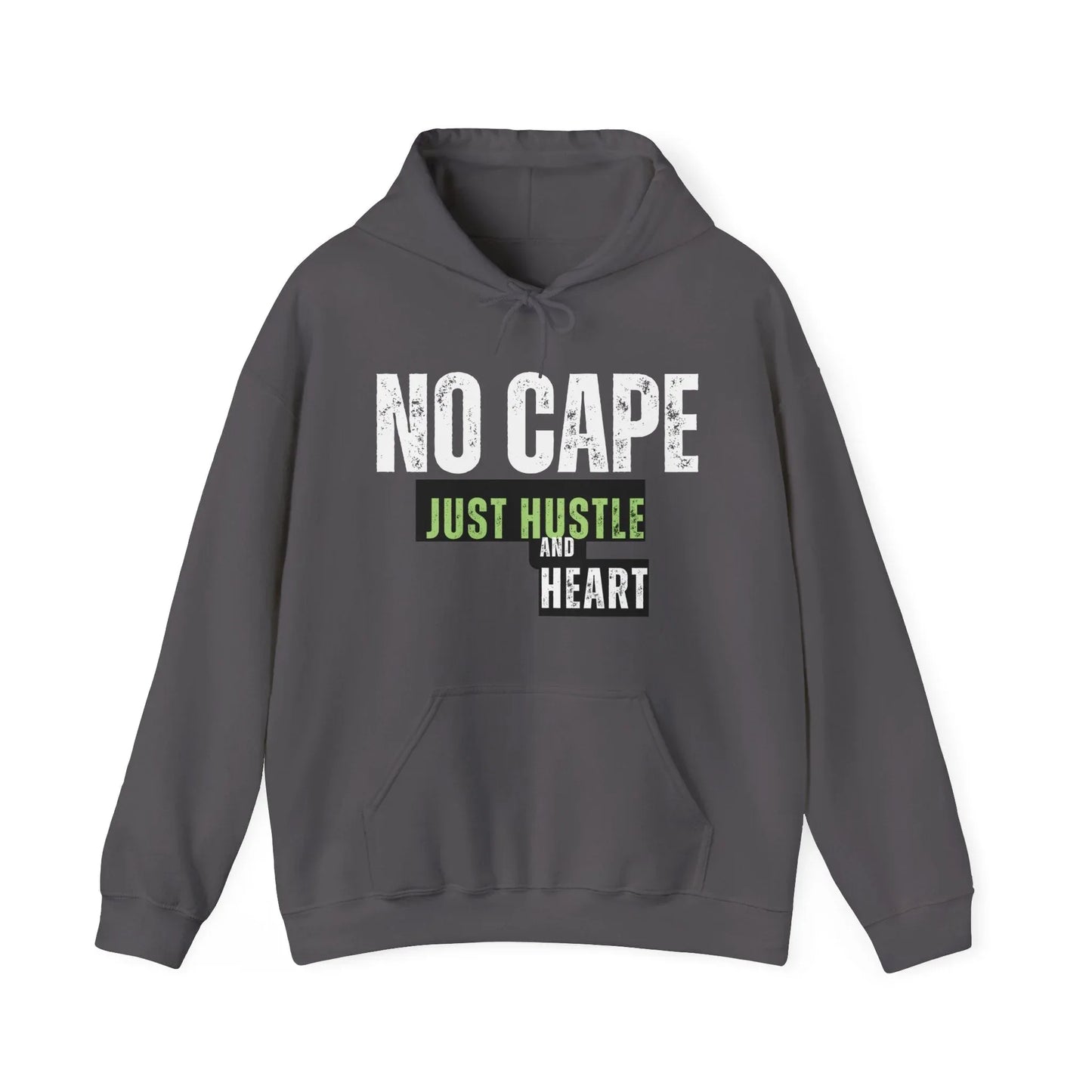 Hoodie — “Just Hustle and Heart” Motivational Pullover Printify