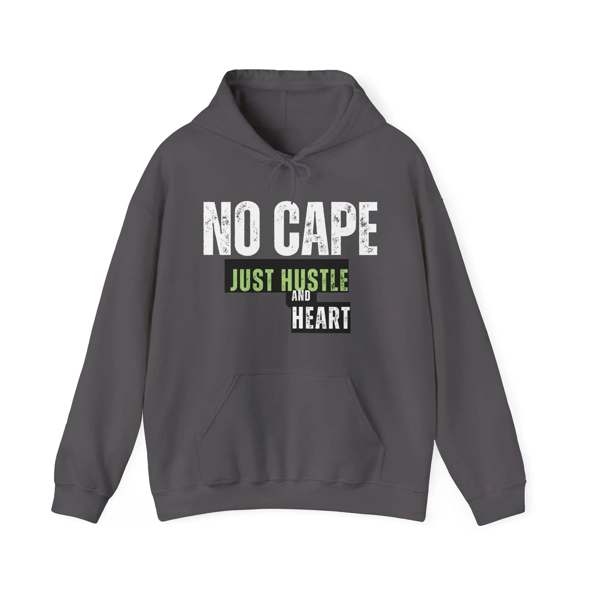 Hoodie — “Just Hustle and Heart” Motivational Pullover Printify