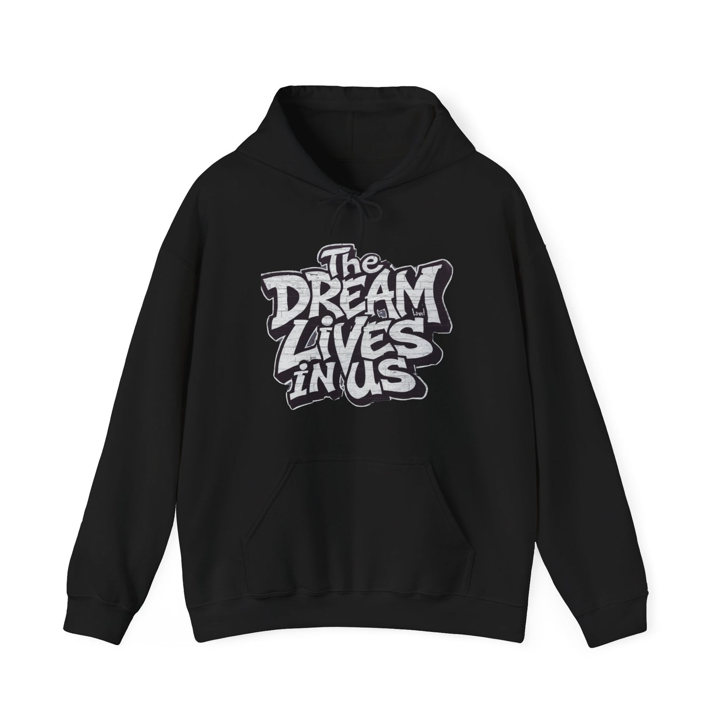 The Dream Lives In Us” Black & White Minimalist Hoodie