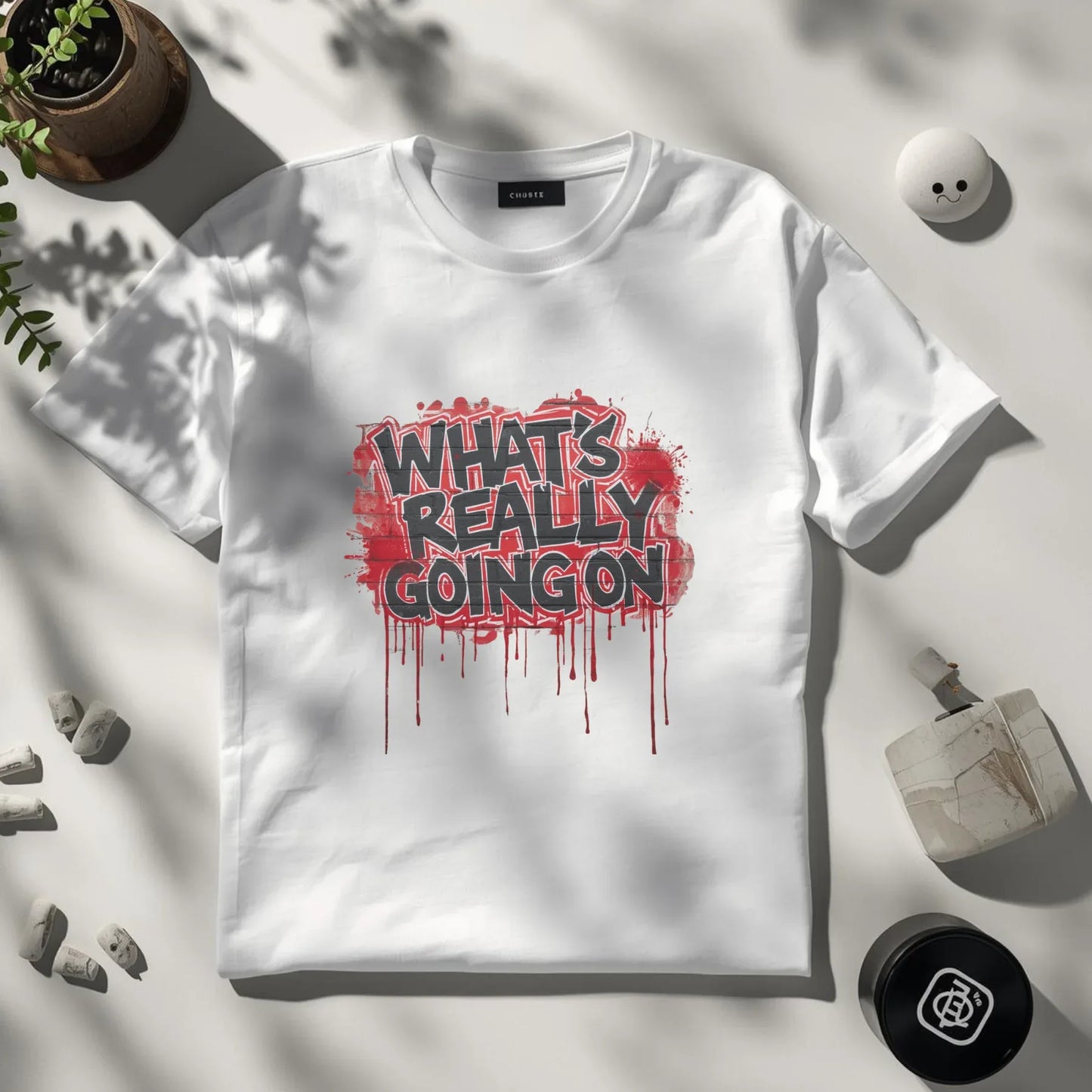 What's Really Going On Graphic Tee – Brick Wall Graffiti Streetwear | Leela's Ink

