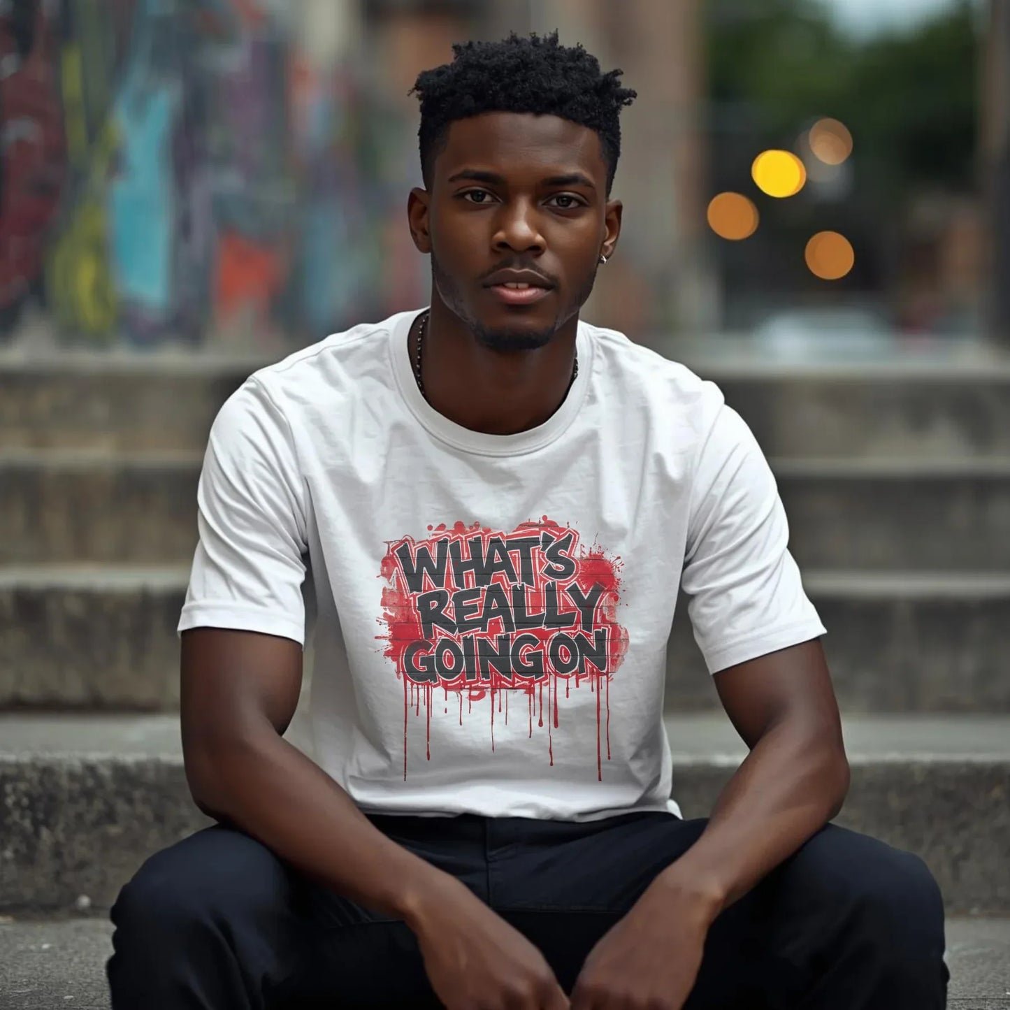 What's Really Going On Graphic Tee – Brick Wall Graffiti Streetwear | Leela's Ink

