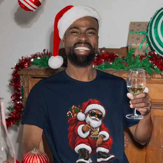 Santa Streetwear Christmas Graphic T-Shirt