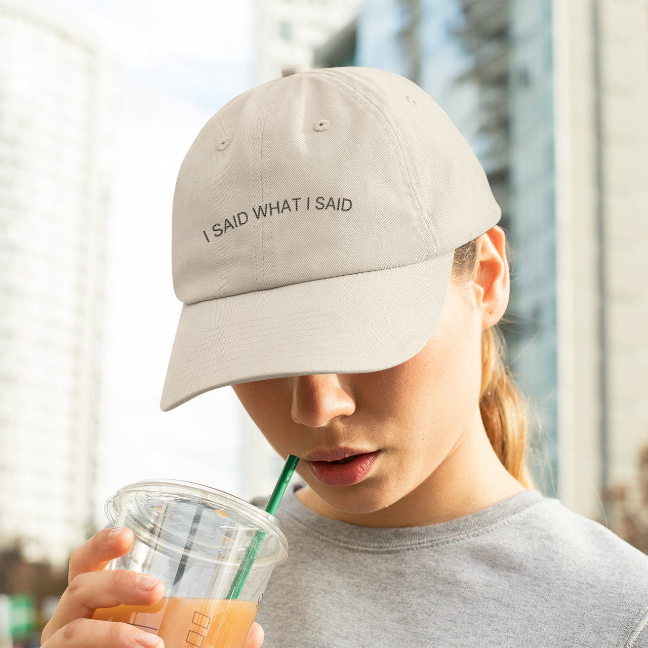 I Said What I Said Dad Hat — Embroidered Statement Baseball Cap