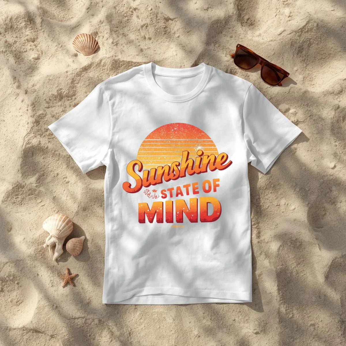 Sunshine State of Mind Graphic Tee – Retro Florida Beach Streetwear | Leela's Ink

