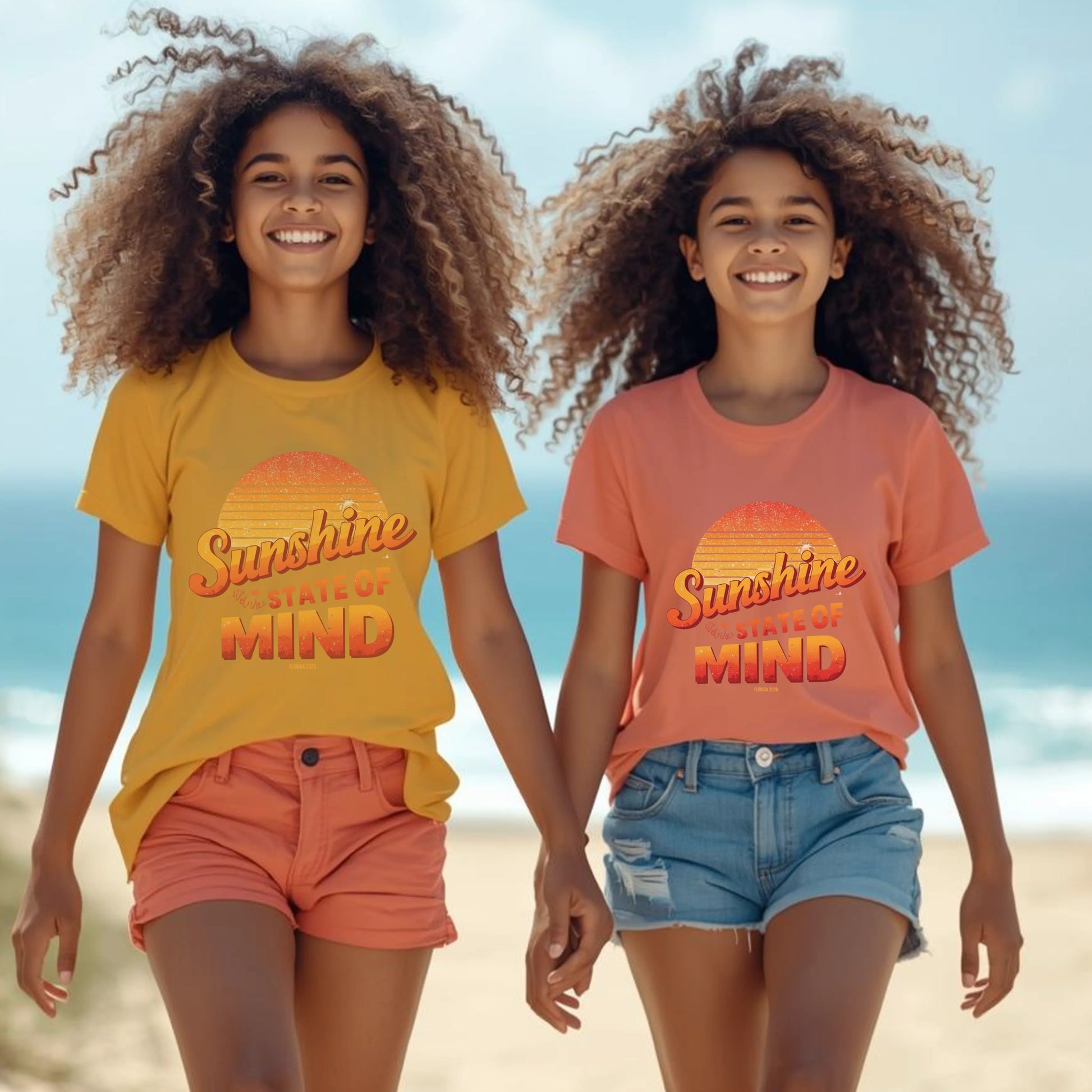 Sunshine State of Mind Graphic Tee – Retro Florida Beach Streetwear | Leela's Ink

