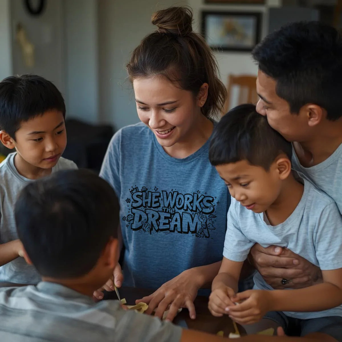 She Works the Dream Tee - Black & Transparent Leela's Ink