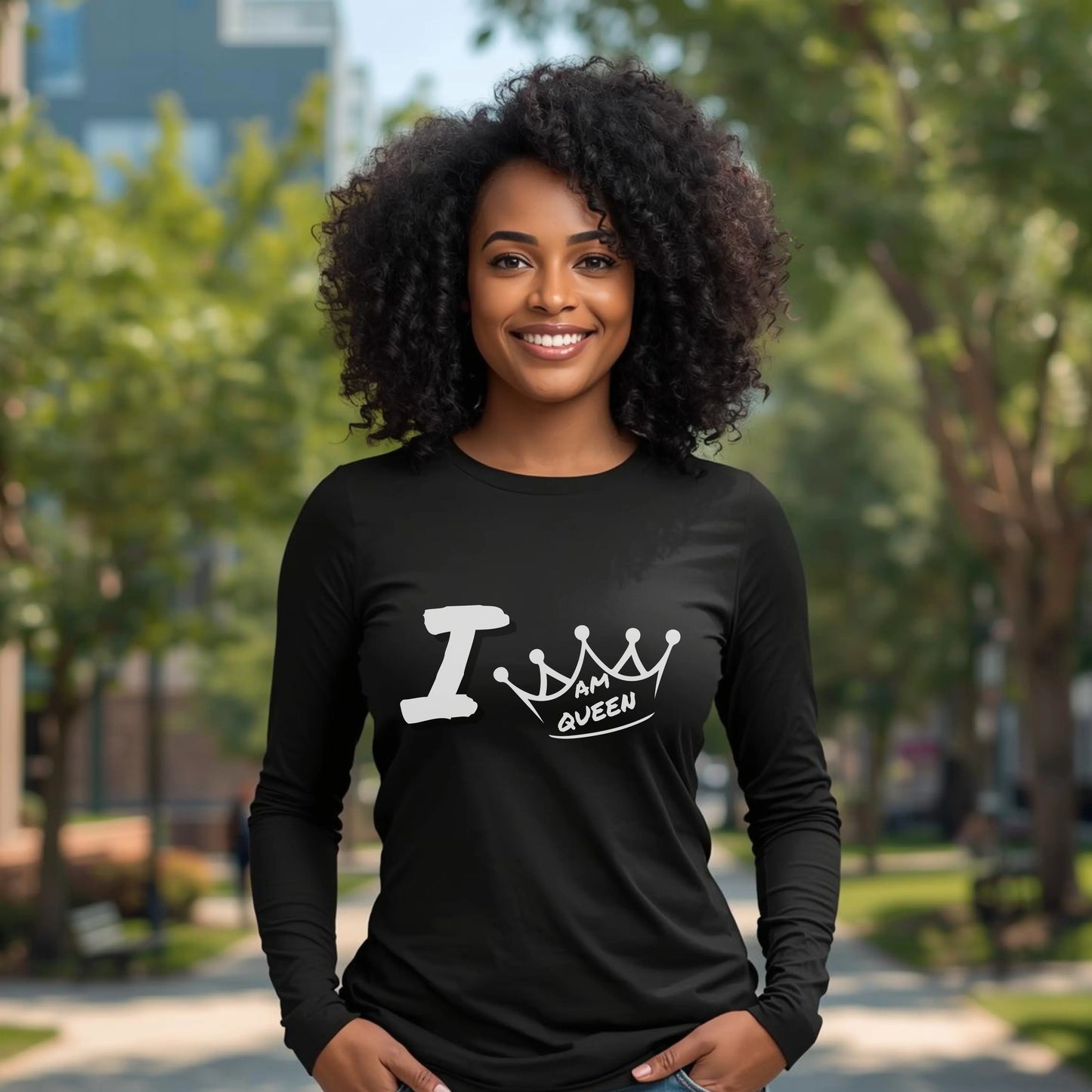 "I Am Queen" Crown Long Sleeve Tee